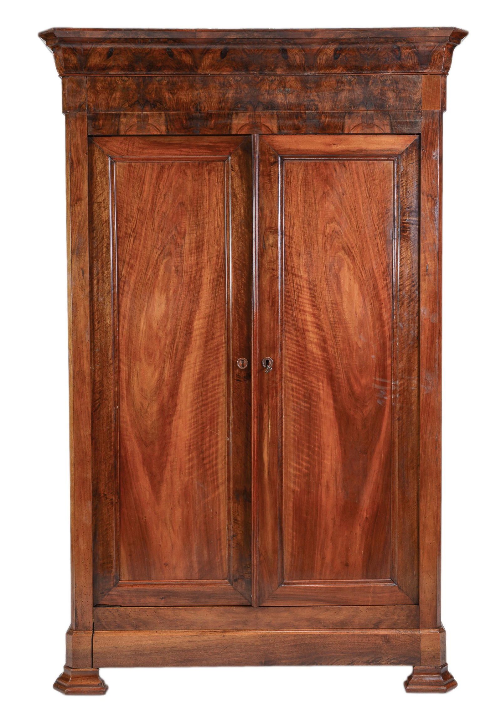 Louis Philippe style walnut 2 door robe (1 of 6)