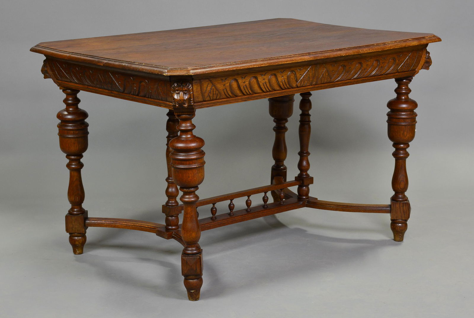 Henri II Style Oak Entry / Writing Table (1 of 3)
