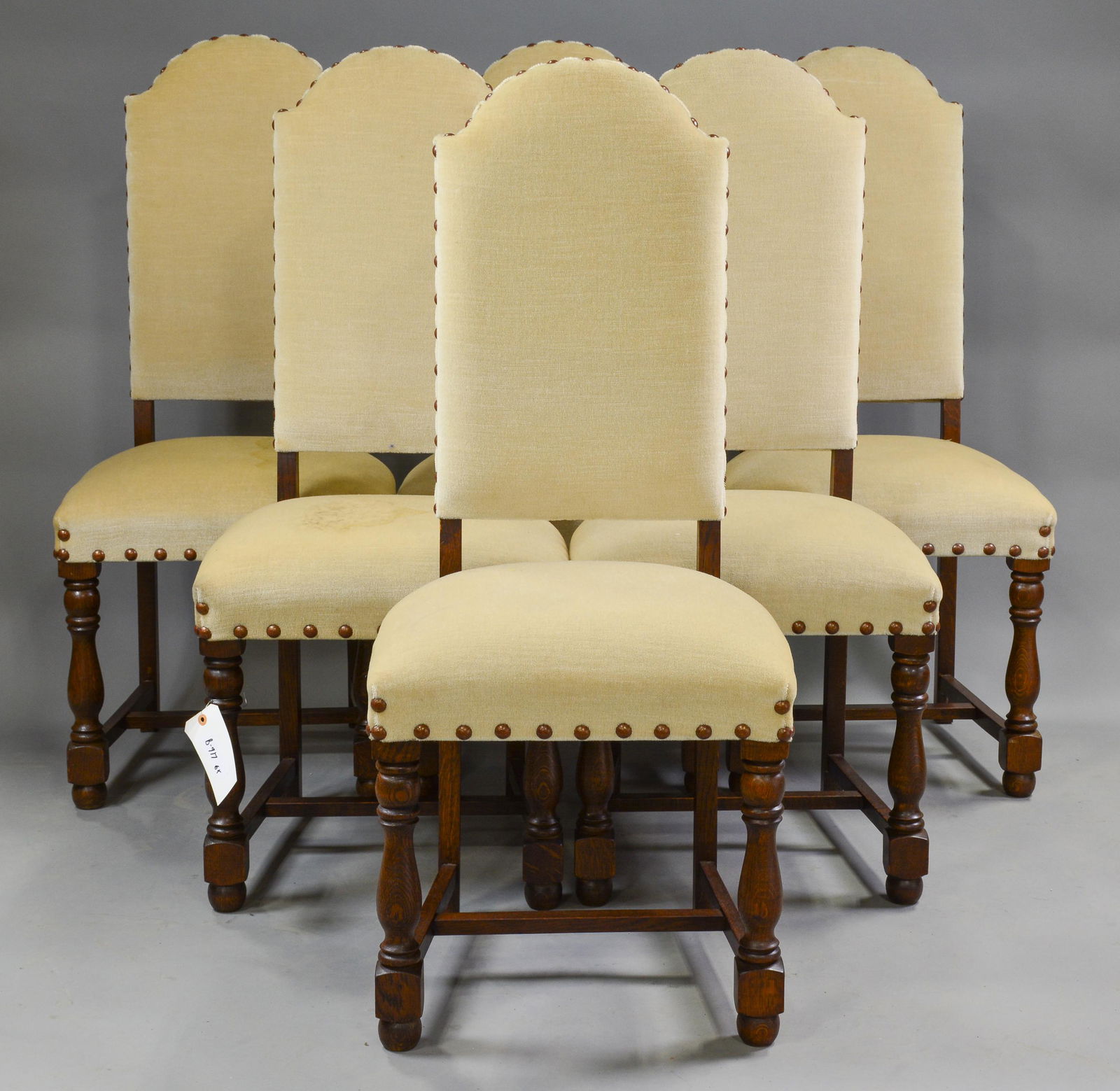 Set Of 6 Upholstered Oak Dining Chairs (1 of 4)