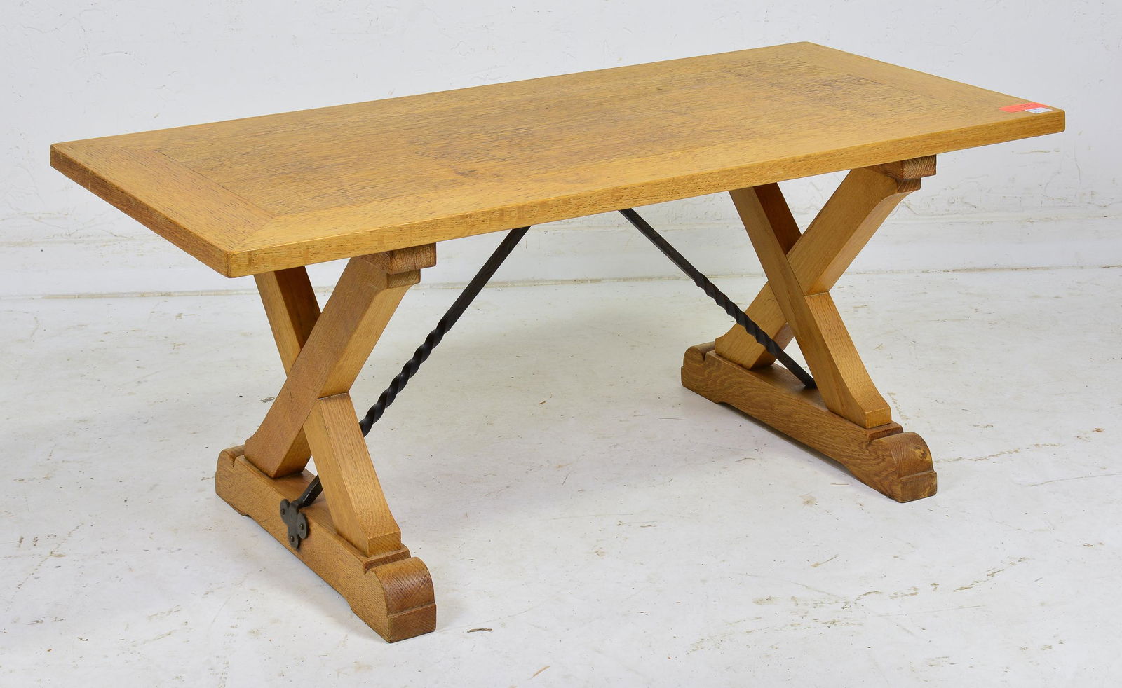 European Pine X Base Coffee Table: European Pine X Base Coffee Table - 24 in tall x 38 x 18