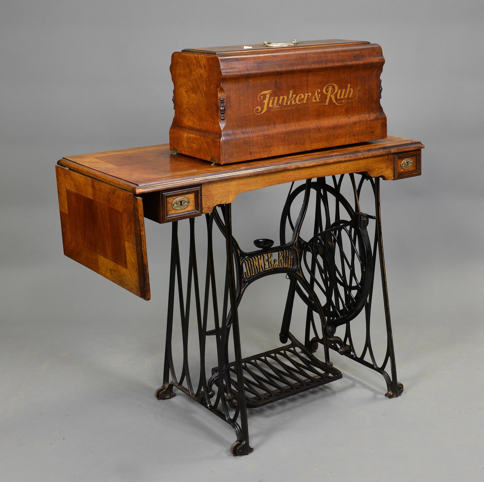 Junker & Ruh Sewing Machine: Junker & Ruh Sewing Machine - 41 in tall x 47 x 19