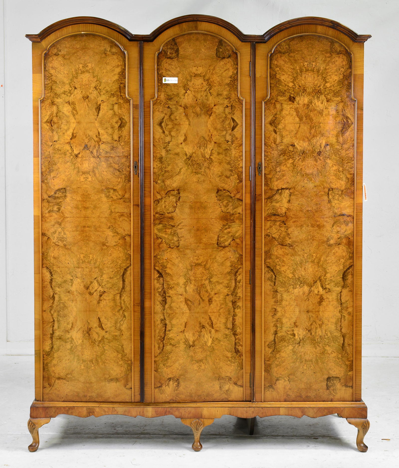 English Walnut Triple Door Robe / Cupboard (1 of 4)
