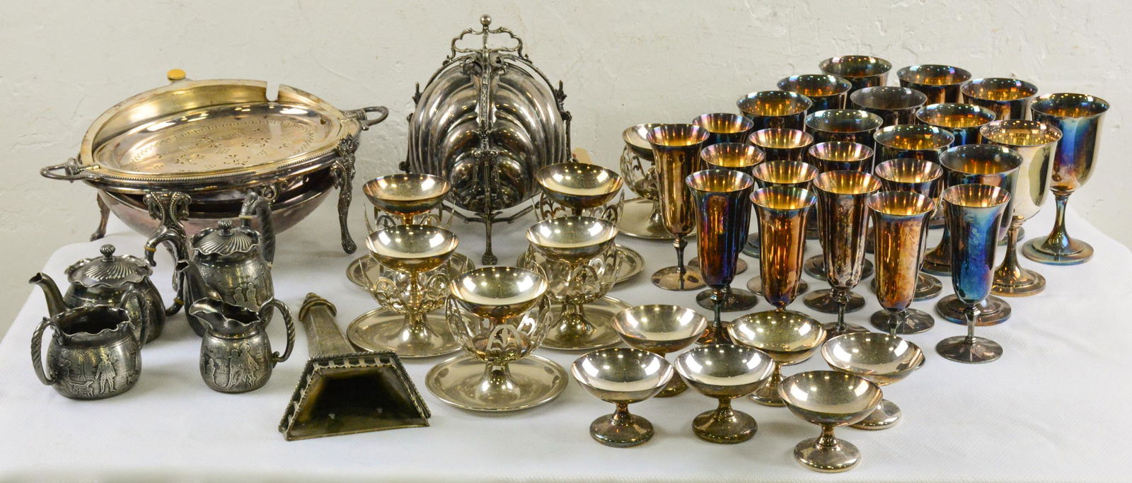43pcs Assorted Silverplate - Cups, Dishes, Etc. (1 of 10)
