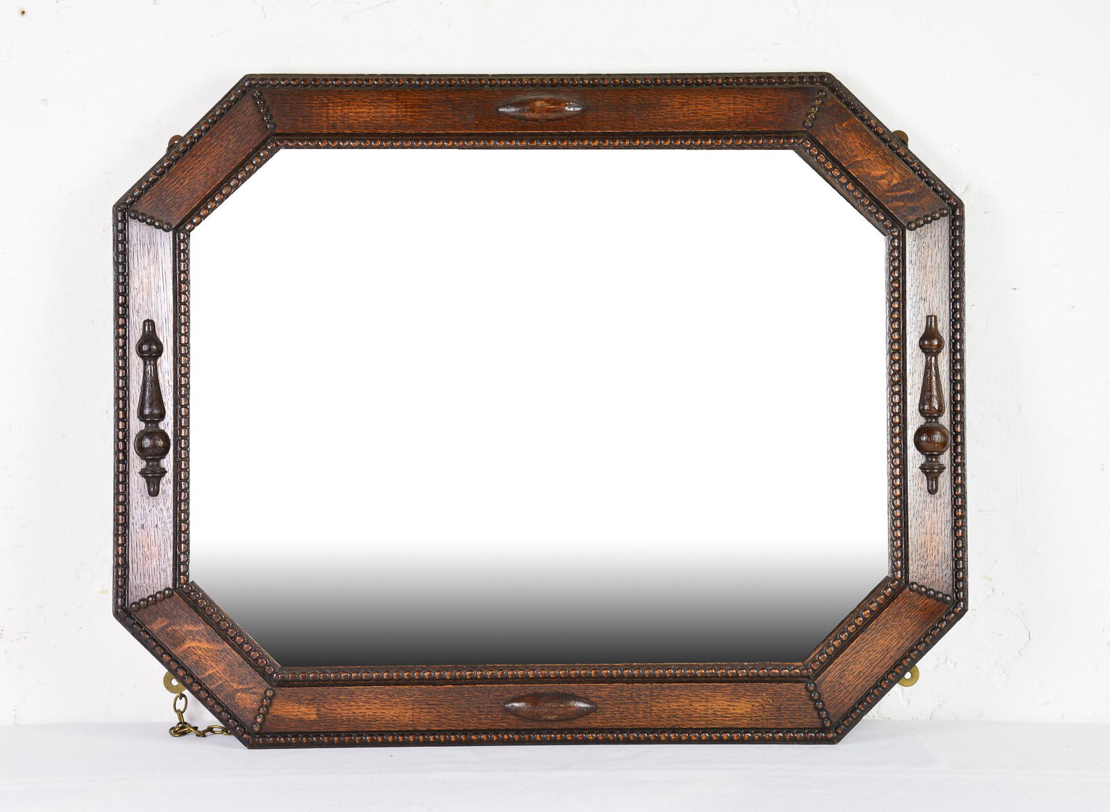 British Oak Framed Beveled Mirror #2 (1 of 3)