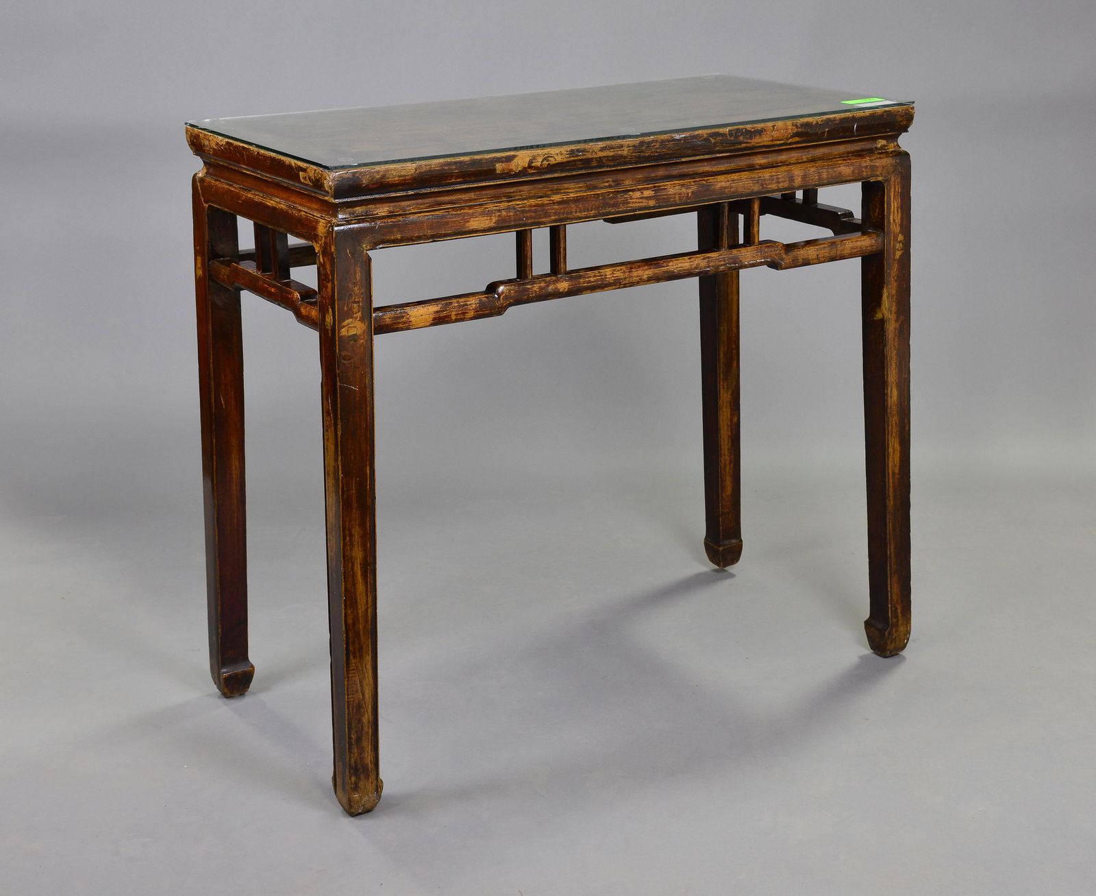 Asian Style Glass Top Console Table (1 of 2)