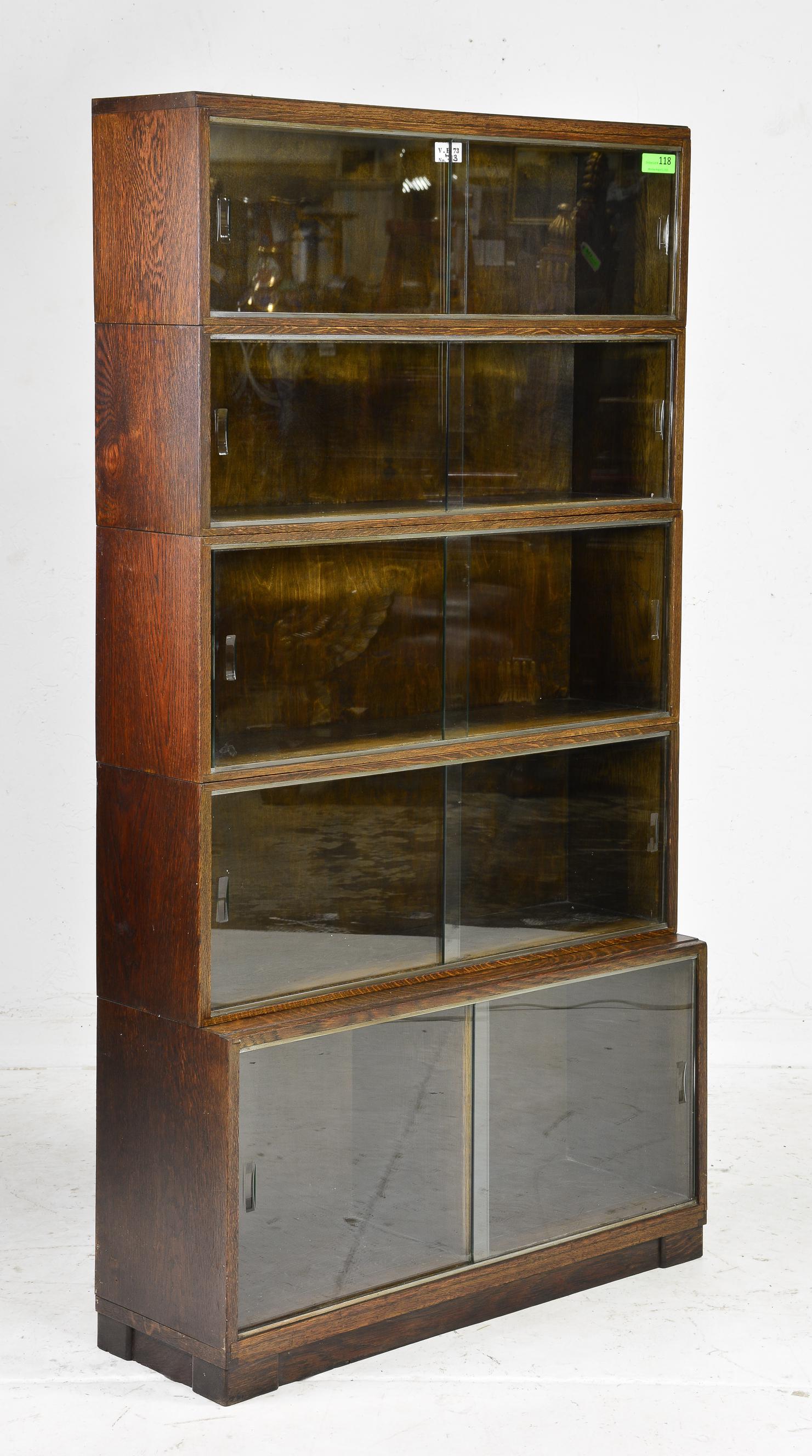British Oak 5 Stack Lawyers / Barristers Bookcase (1 of 2)