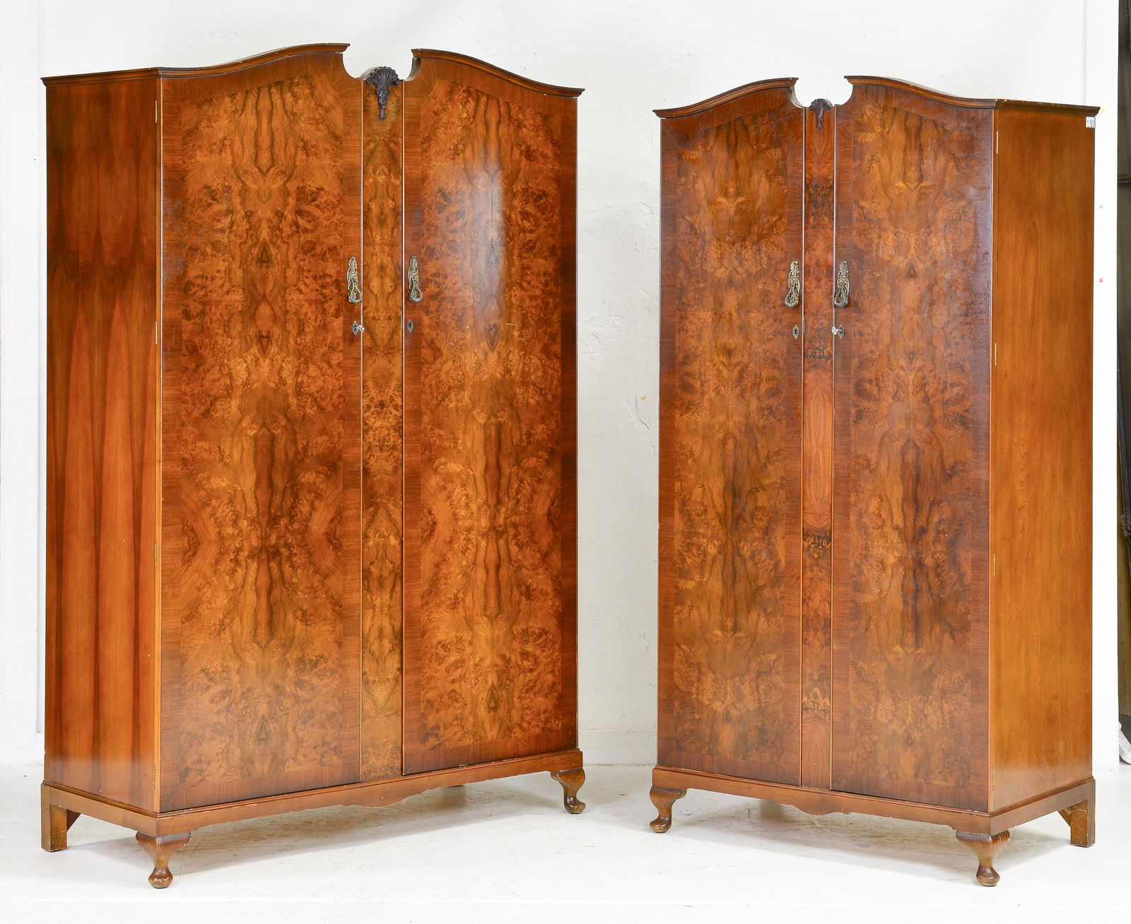 2 British Walnut Double Door Robes (1 of 4)