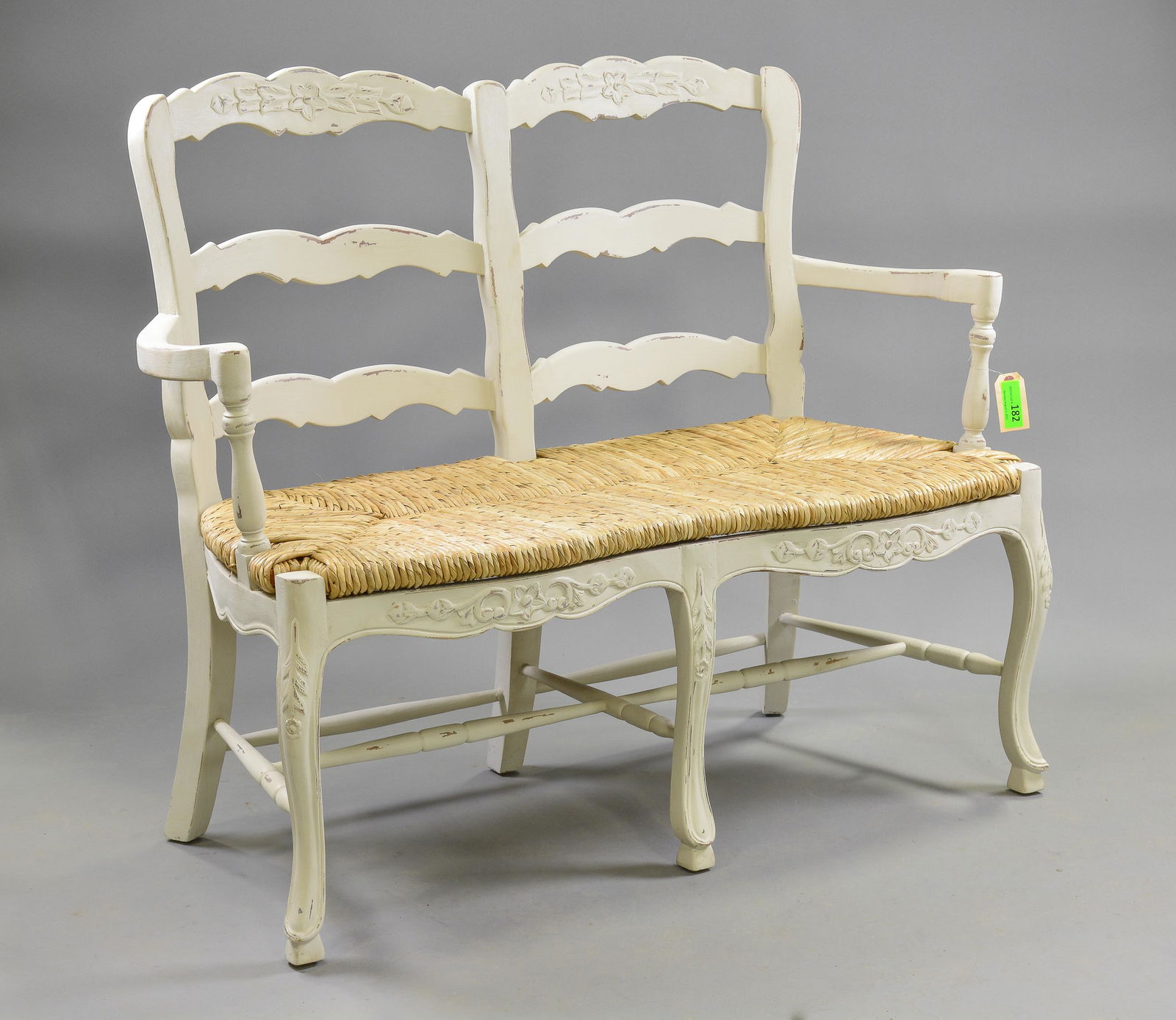 White Chalk Painted Country French Bench #2 (1 of 4)