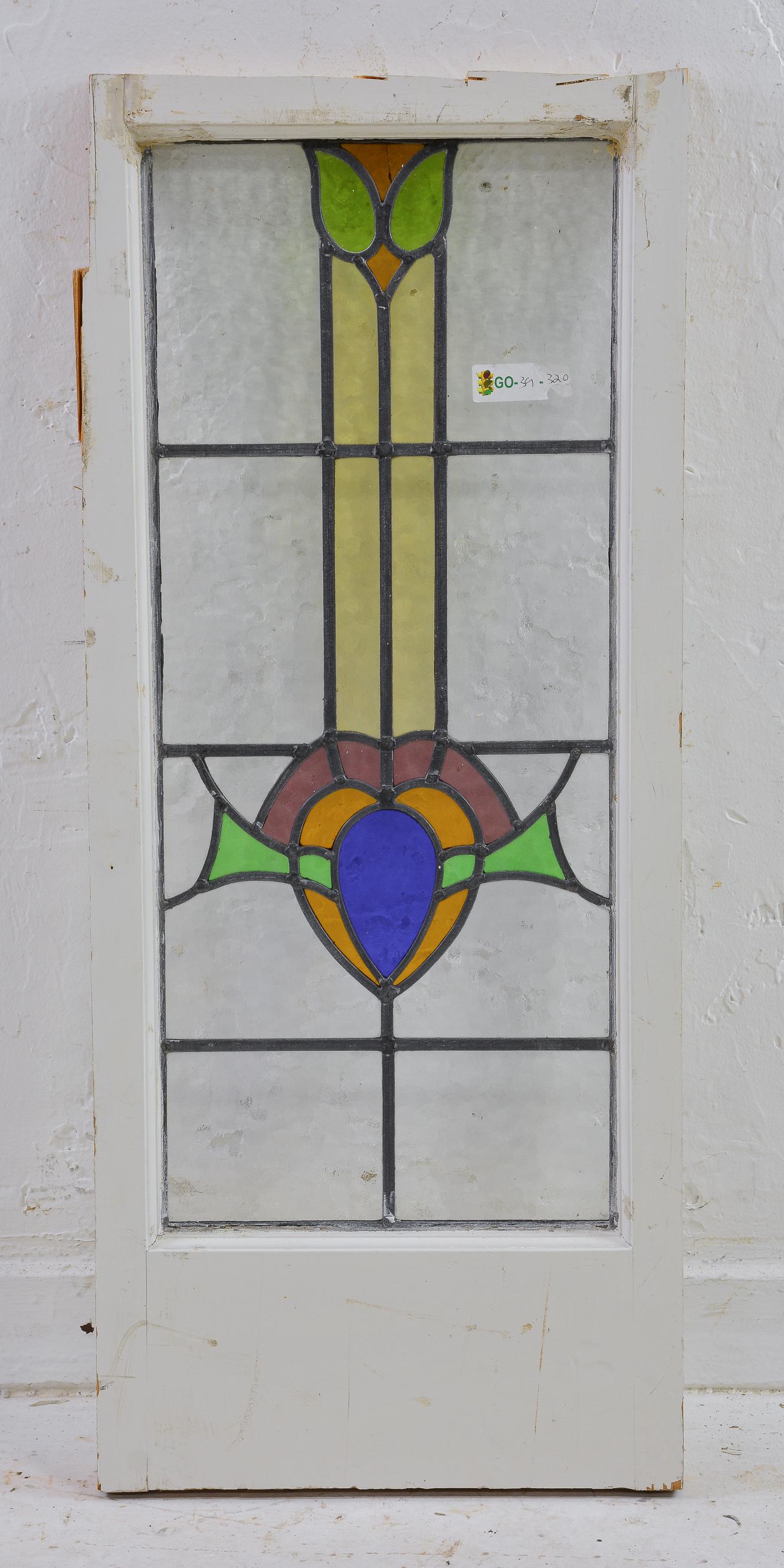 Tall Narrow British Stained Glass Window (1 of 2)