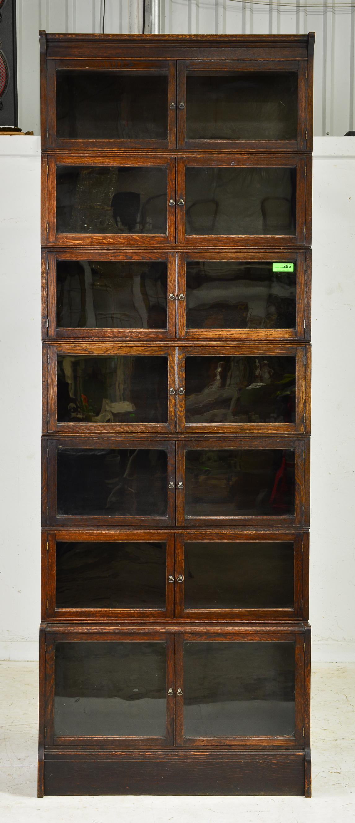 British Oak 7 Stack Lawyers Bookcase (1 of 6)