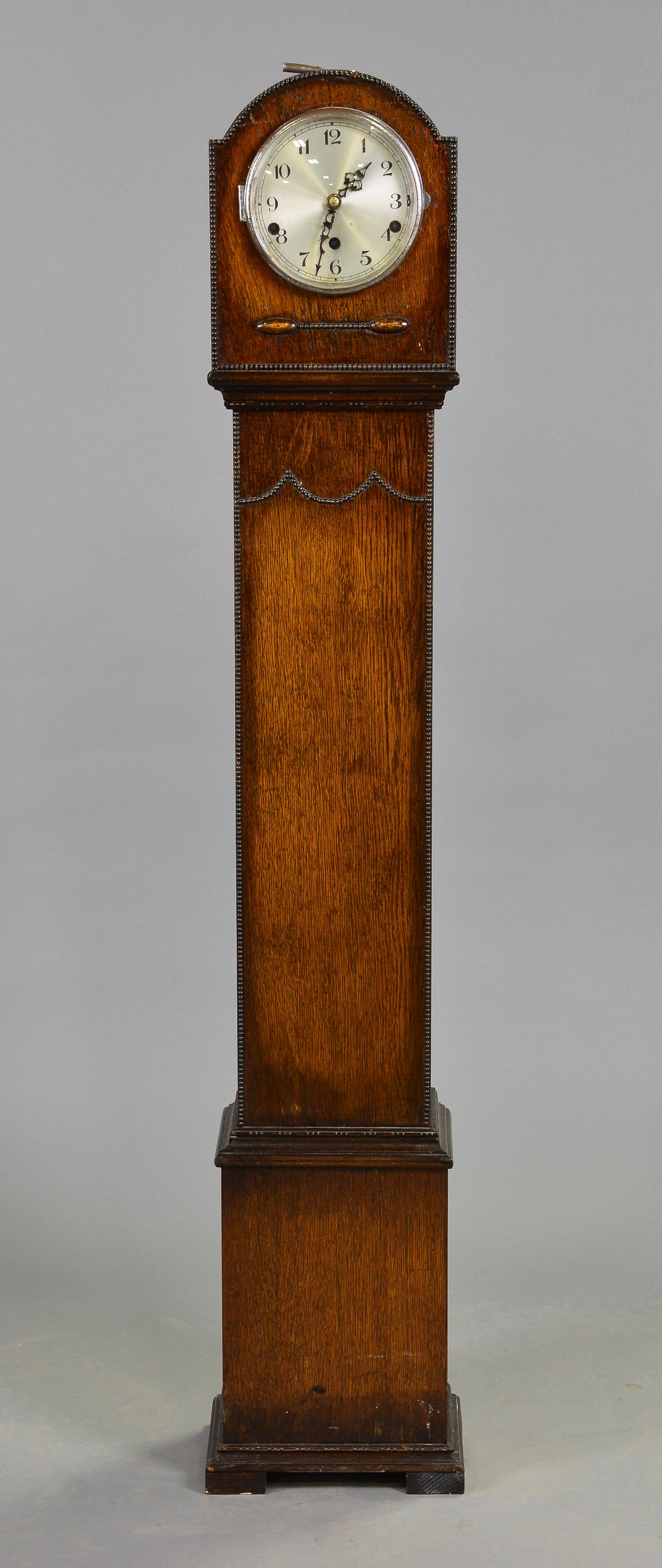 British Carved Oak Grandaughter Clock (1 of 4)