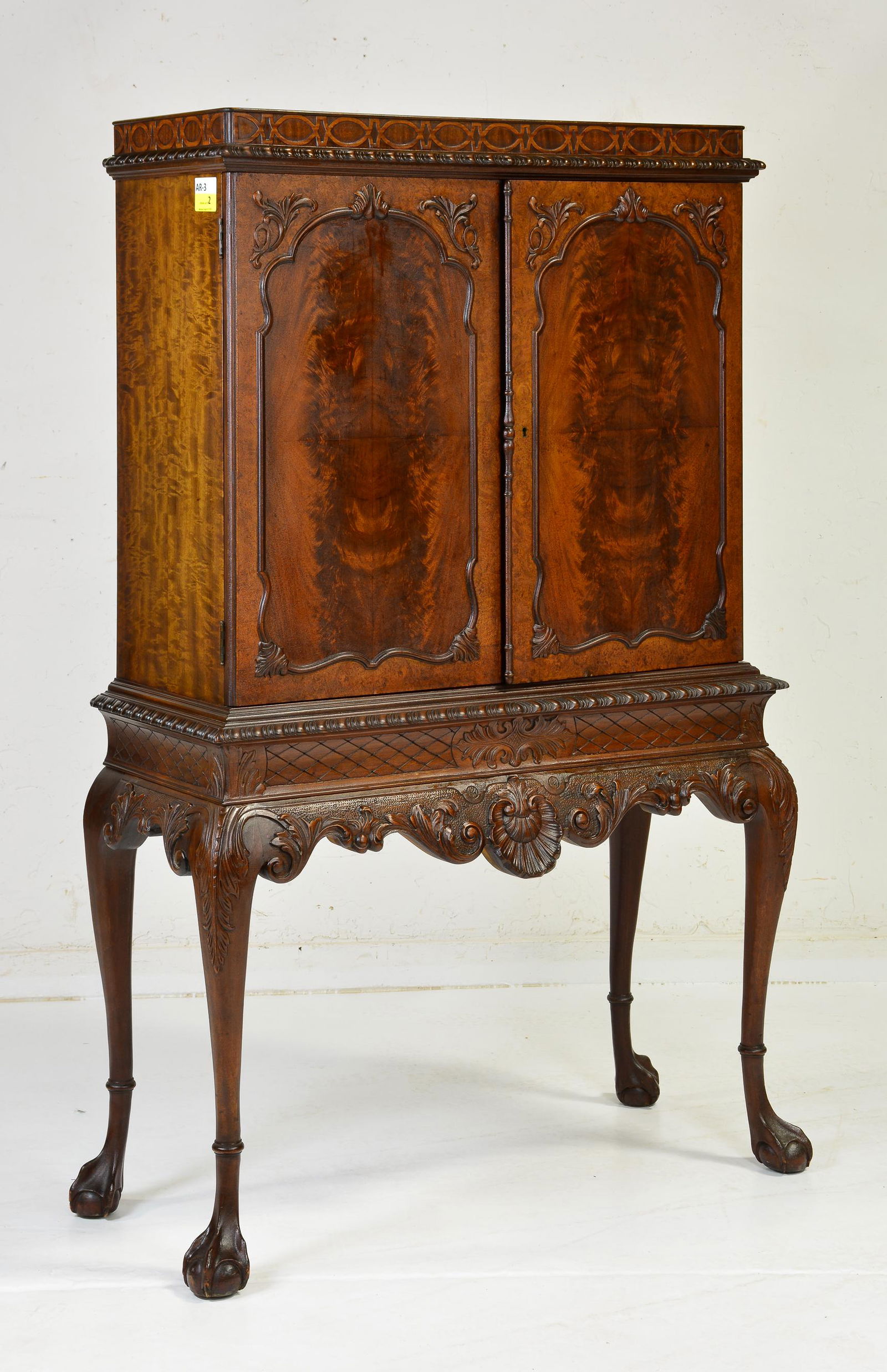 Mahogany Ball & Claw 2 Door Cupboard (1 of 6)