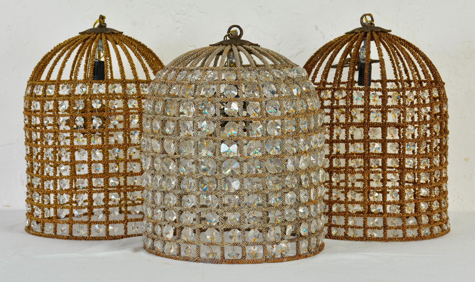 3 Empire Style Bird Cage Shape Chandeliers (1 of 4)