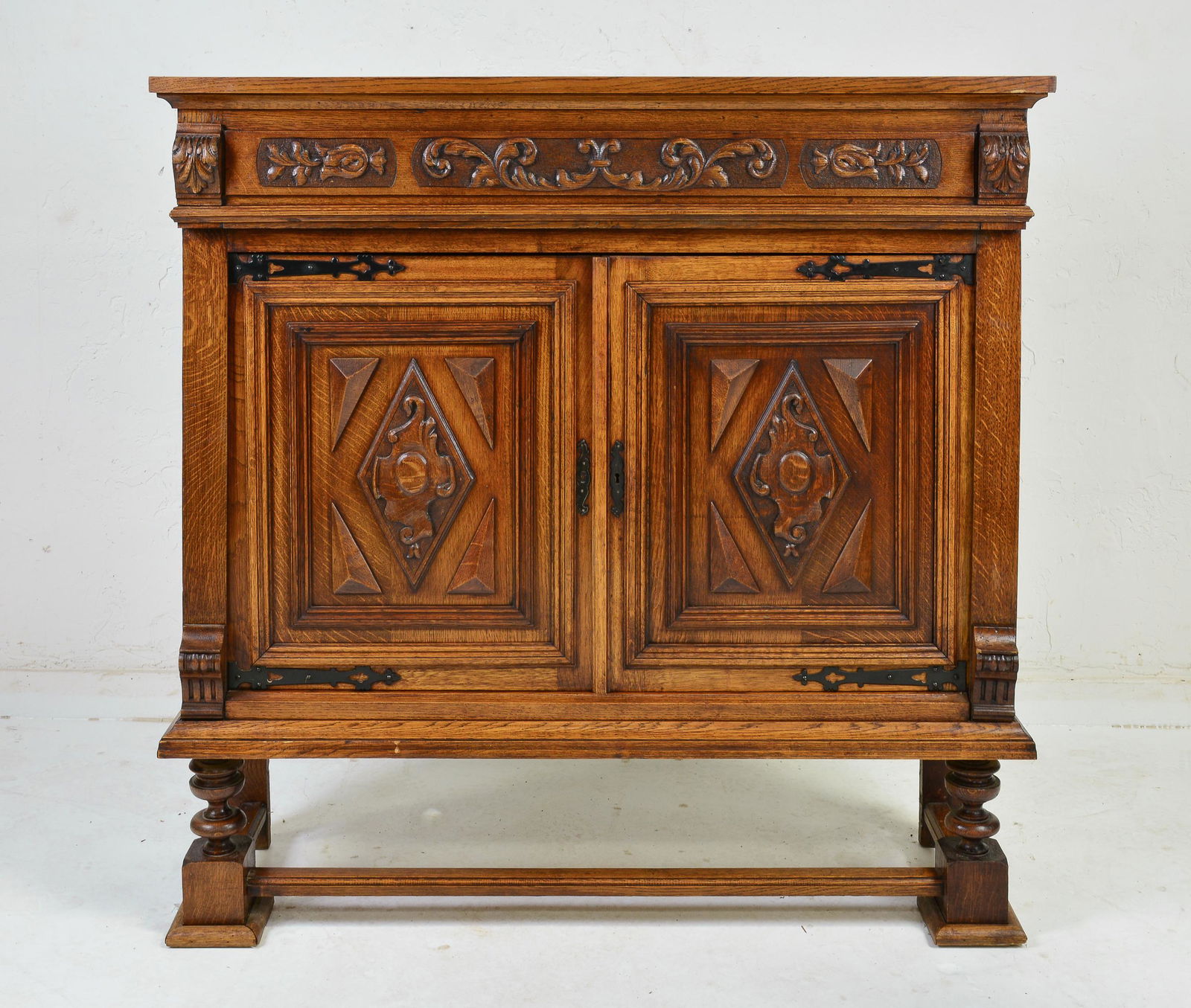 Henri II Style Carved 2 Door Cupboard (1 of 4)