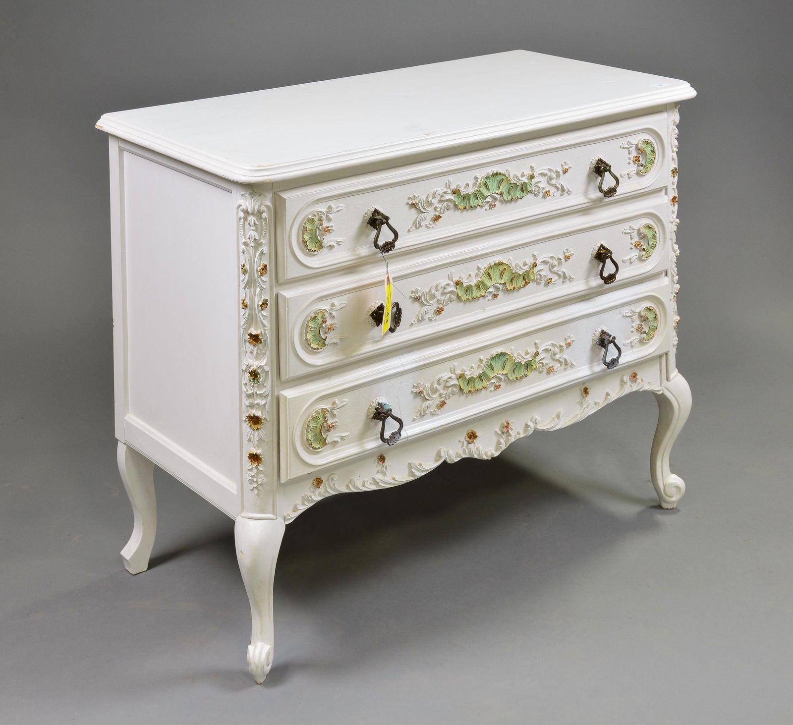 Louis XV Style Painted 3 Drawer Chest (1 of 7)
