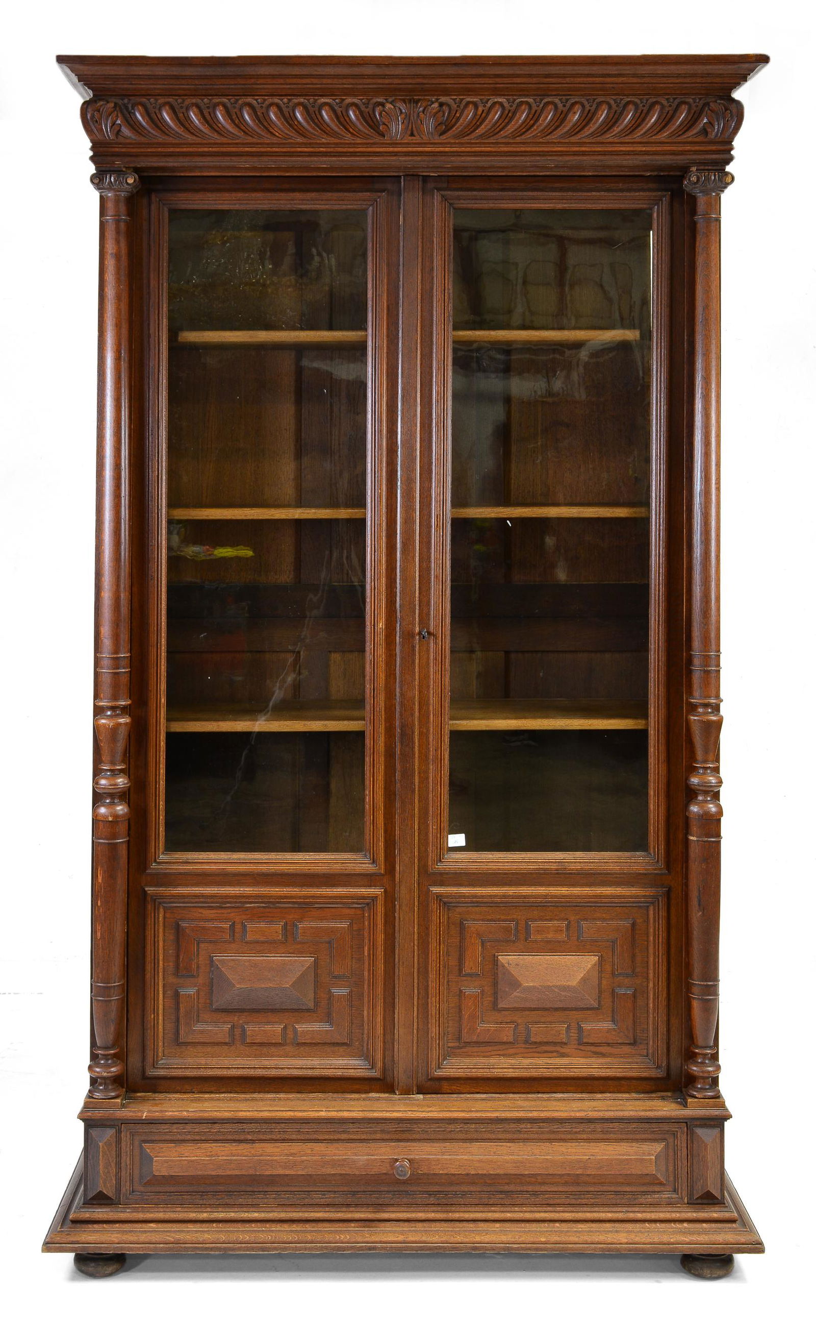 Large Henri II Style Double Door Bookcase / Cupboard (1 of 9)