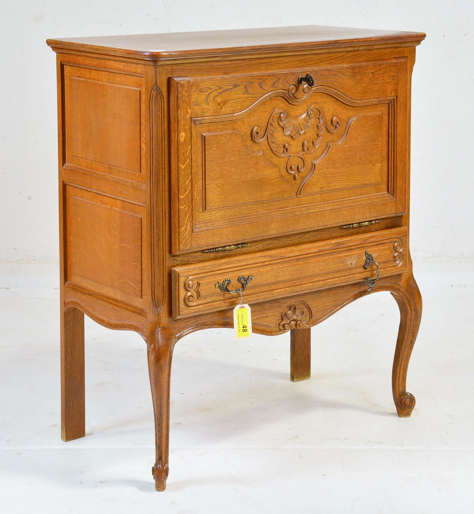 Country French Oak Drop Front Cabinet (1 of 2)