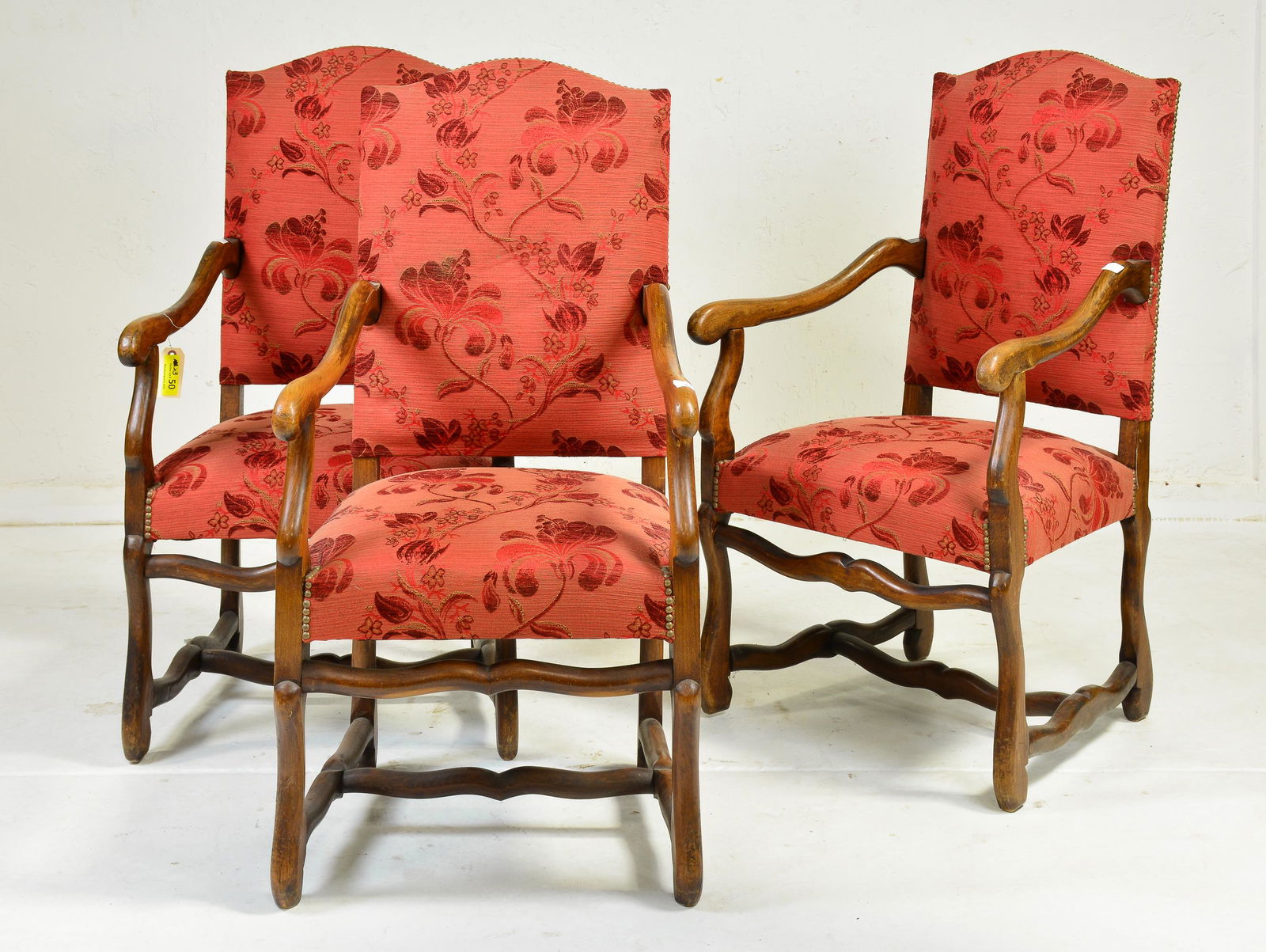 3 French Mouton Arm Chairs Floral Upholstery (1 of 4)