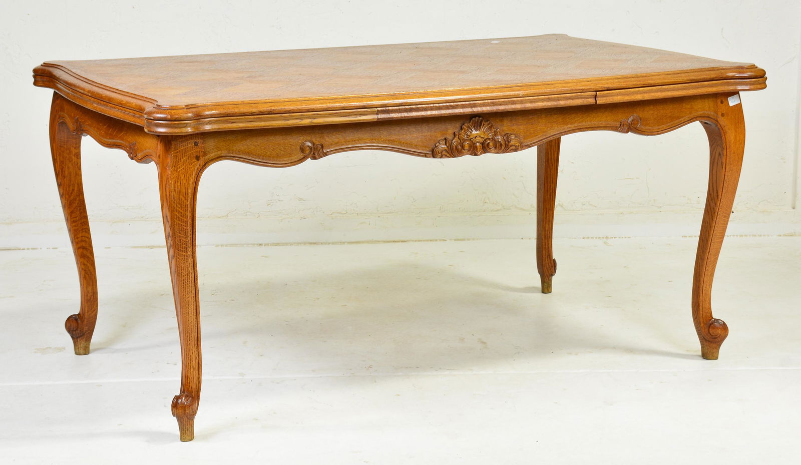Country French Parquet Top Draw Leaf Table (1 of 3)