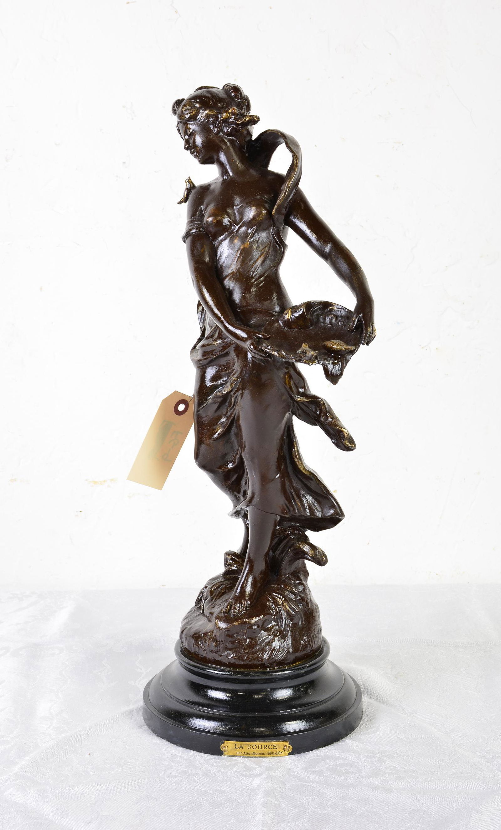 Spelter Figure Of Woman - La Source - Artist Signed (1 of 3)