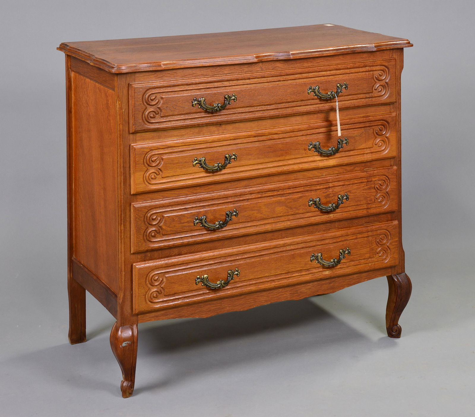 Louis XV Style Oak 4 Drawer Chest (1 of 3)