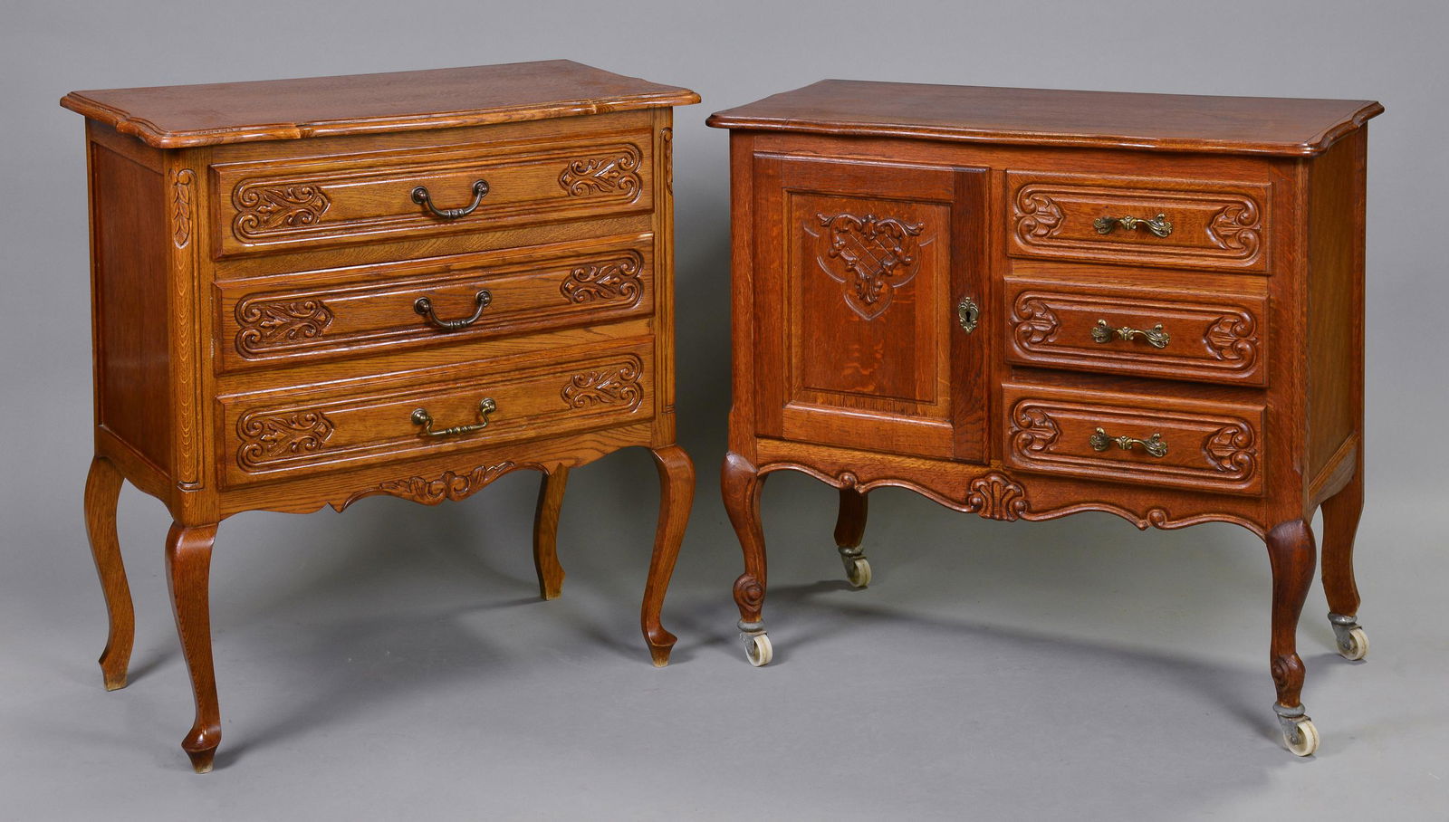 2pcs - Country French Oak 3 Drawer Chest & Cabinet (1 of 4)