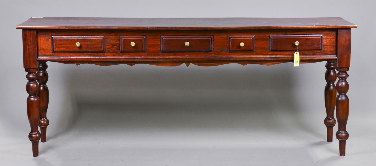 Mahogany Long Narrow 5 Drawer Console / Hall Table (1 of 7)