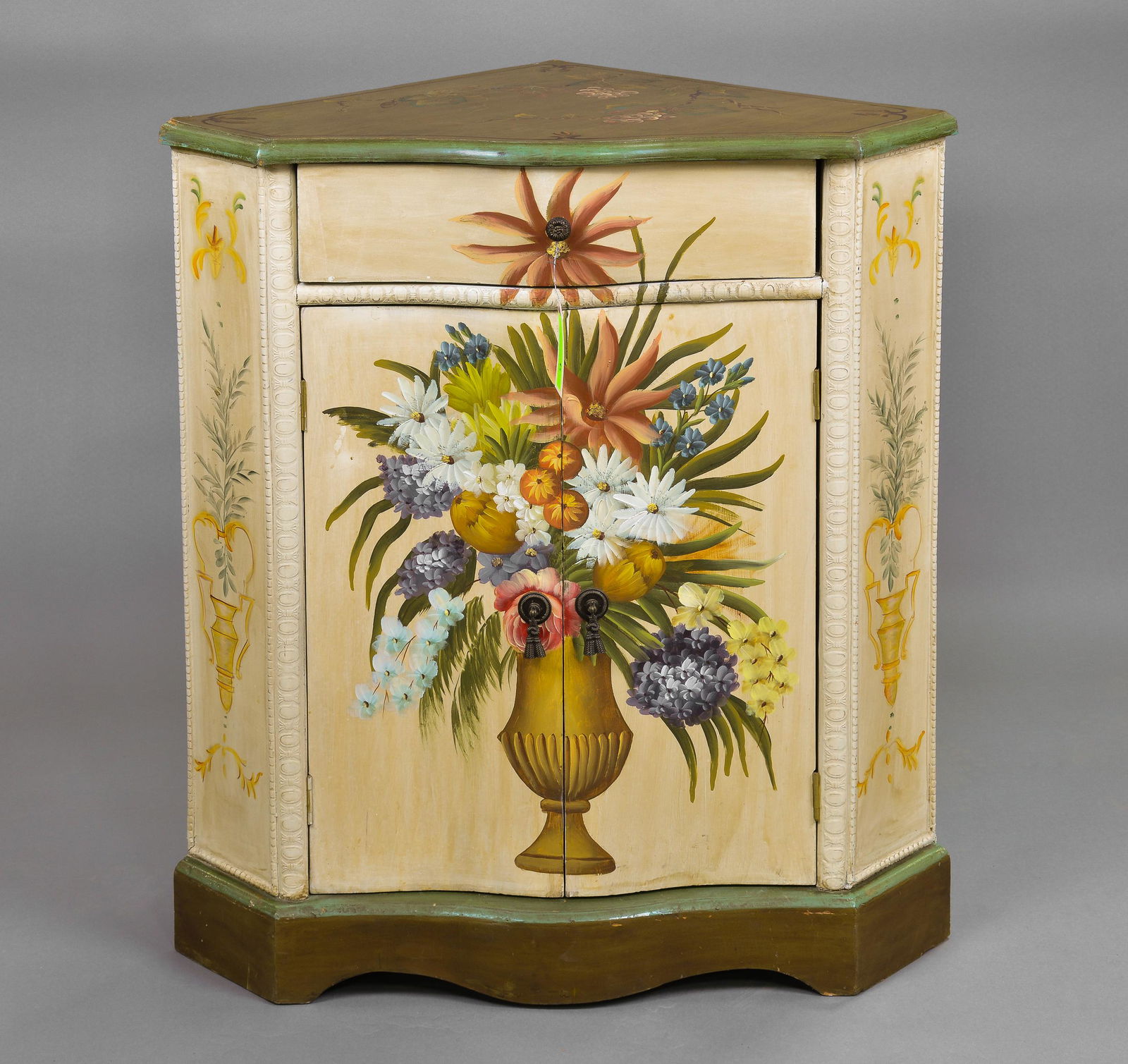 Low Painted Corner Cabinet With Drawer (1 of 3)