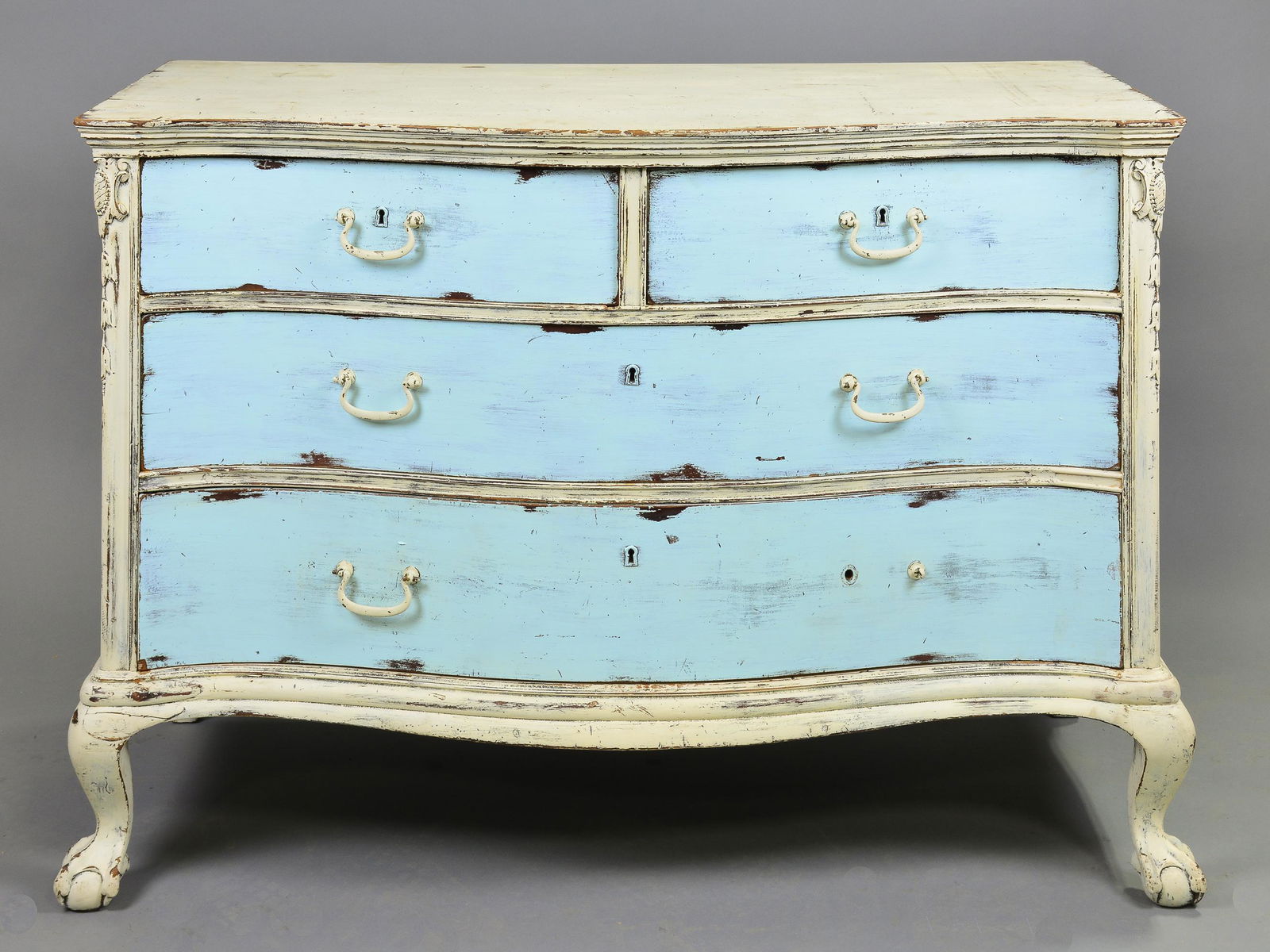Painted Ball & Claw Foot 4 Drawer Chest / Commode (1 of 6)