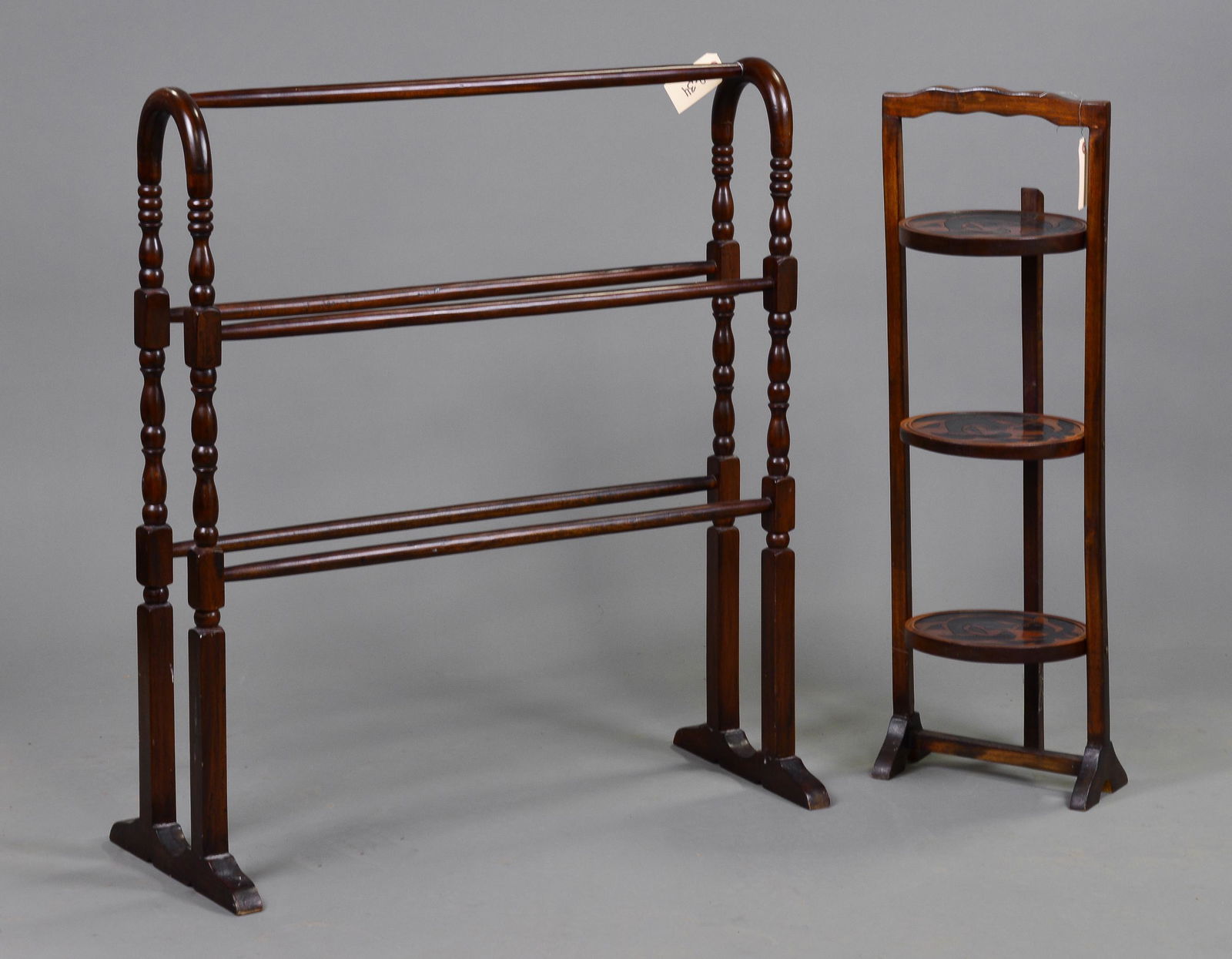 Mahogany Towel Rack & Muffin Stand (1 of 6)