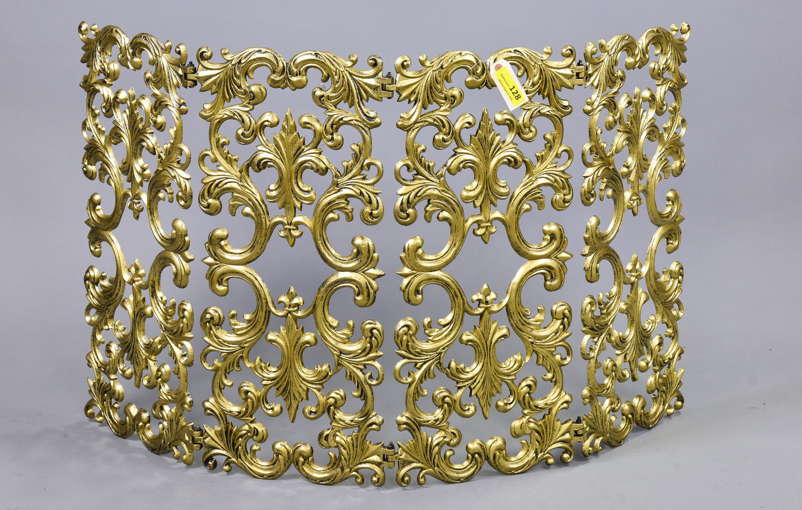 Gold Brushed Metal Ornate Fire Screen (1 of 2)