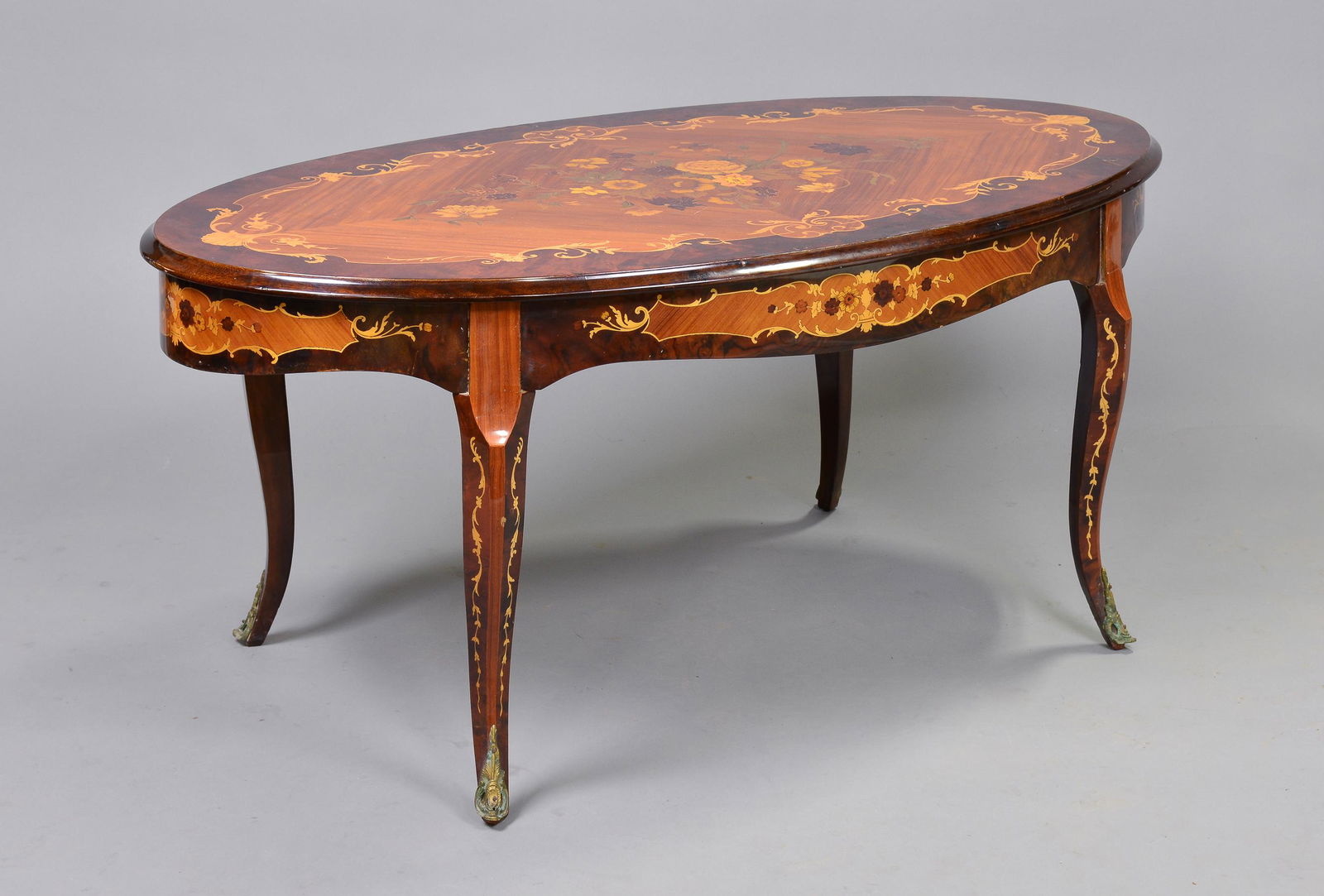 Italian Style Mahogany Inlaid Coffee Table (1 of 5)