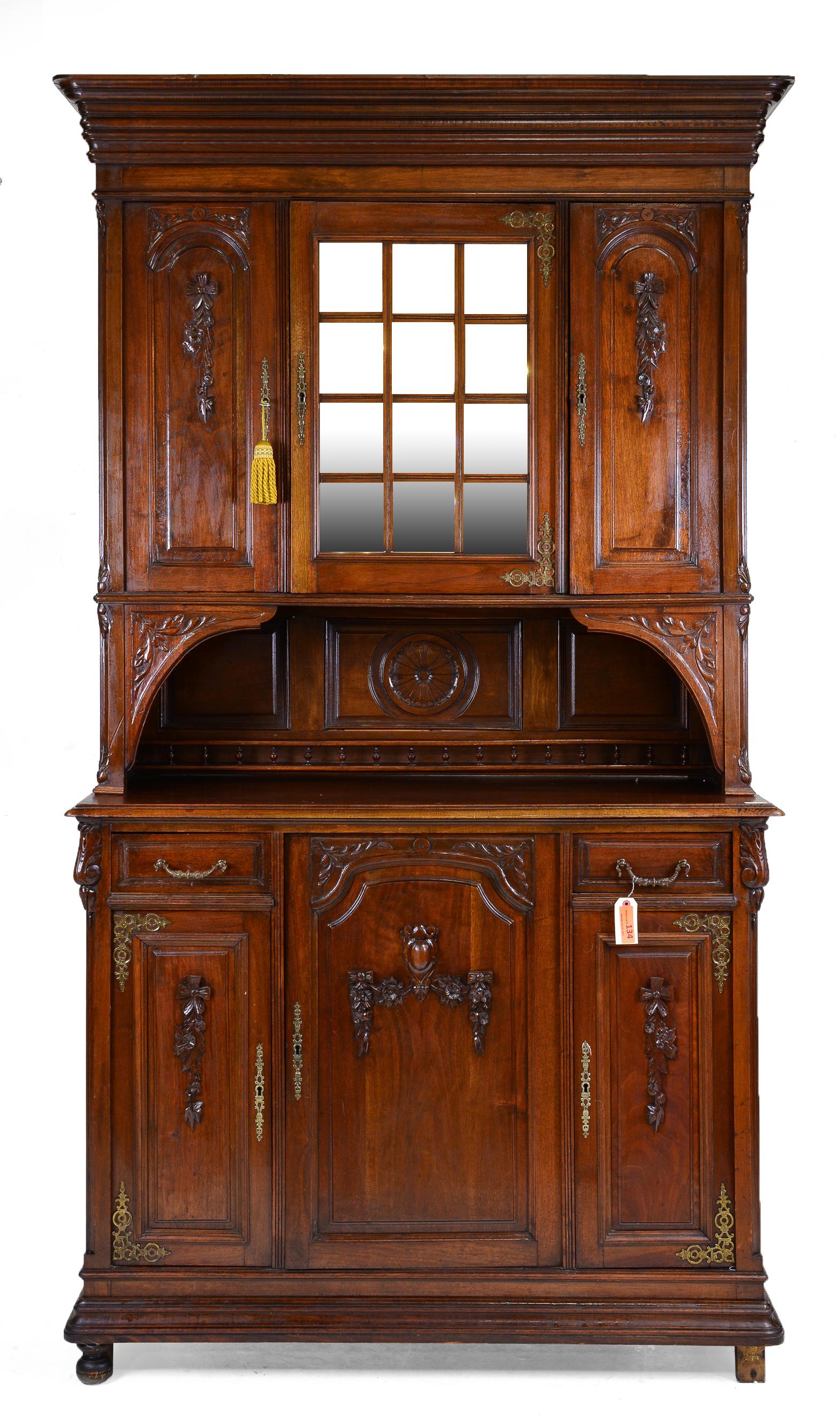 Louis XVI Style Carved Walnut Buffet (1 of 9)