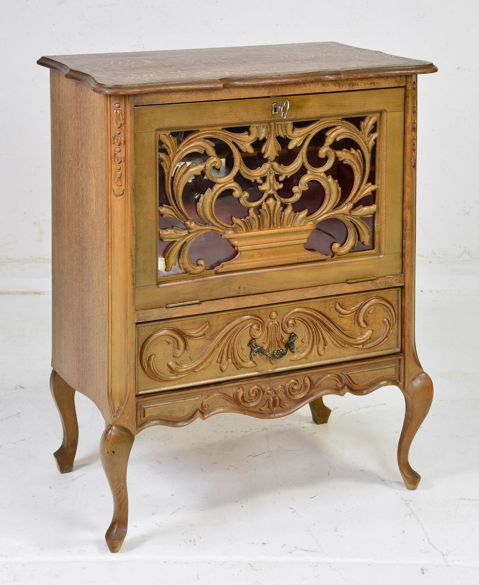 Louis XV Style Small Drop Front Cocktail Cabinet (1 of 5)