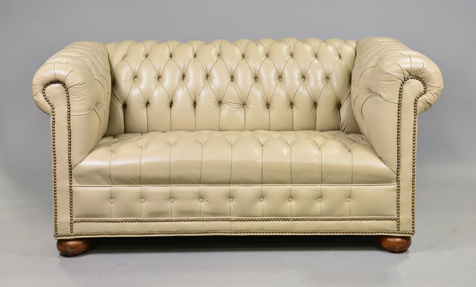 Leather Button Tufted Chesterfield Style Sofa #1 (1 of 5)
