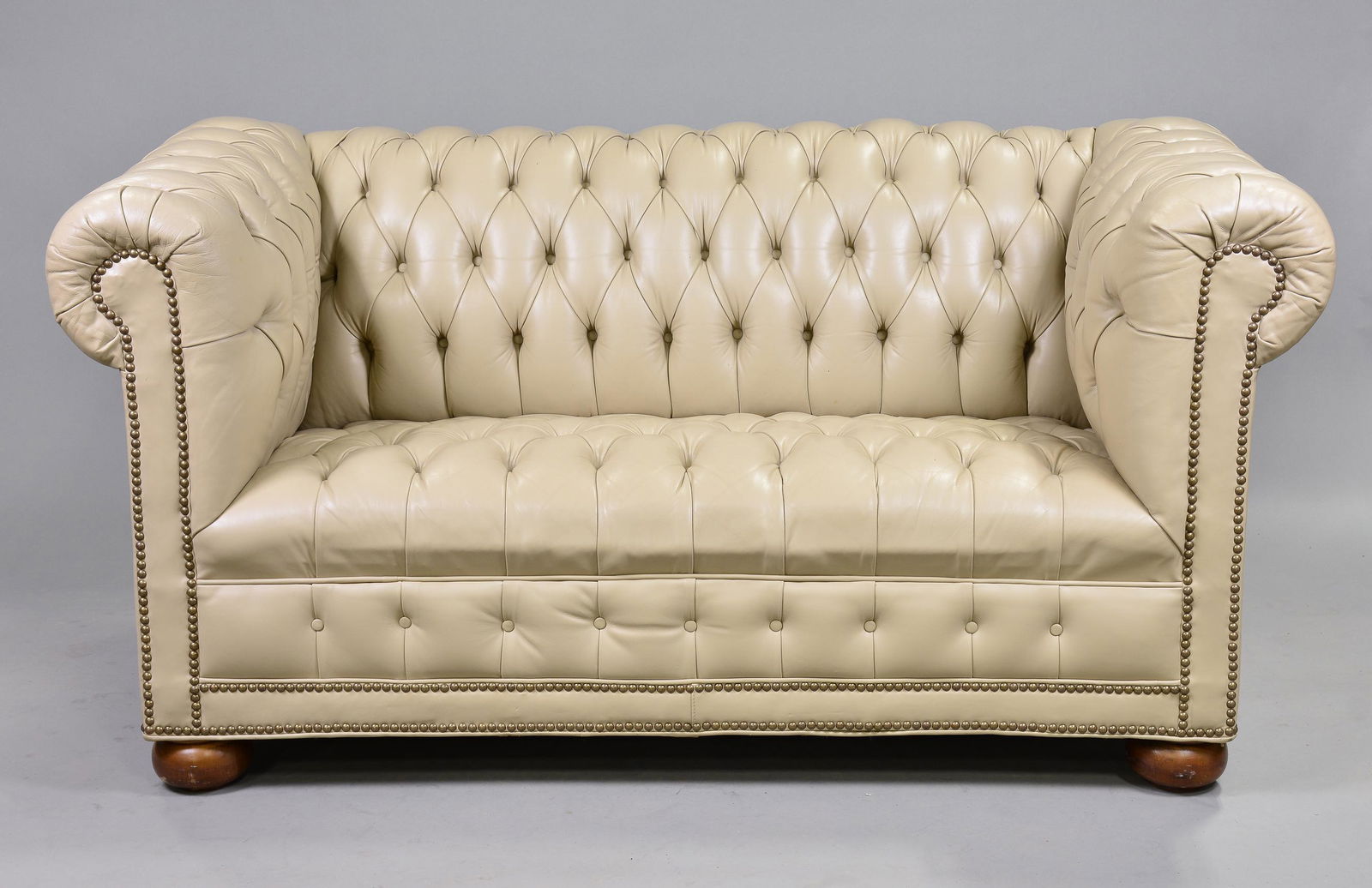 Leather Button Tufted Chesterfield Style Sofa #2 (1 of 6)
