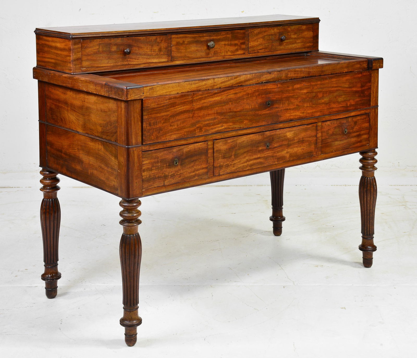 William IV Figured Mahogany Secretaire (1 of 7)