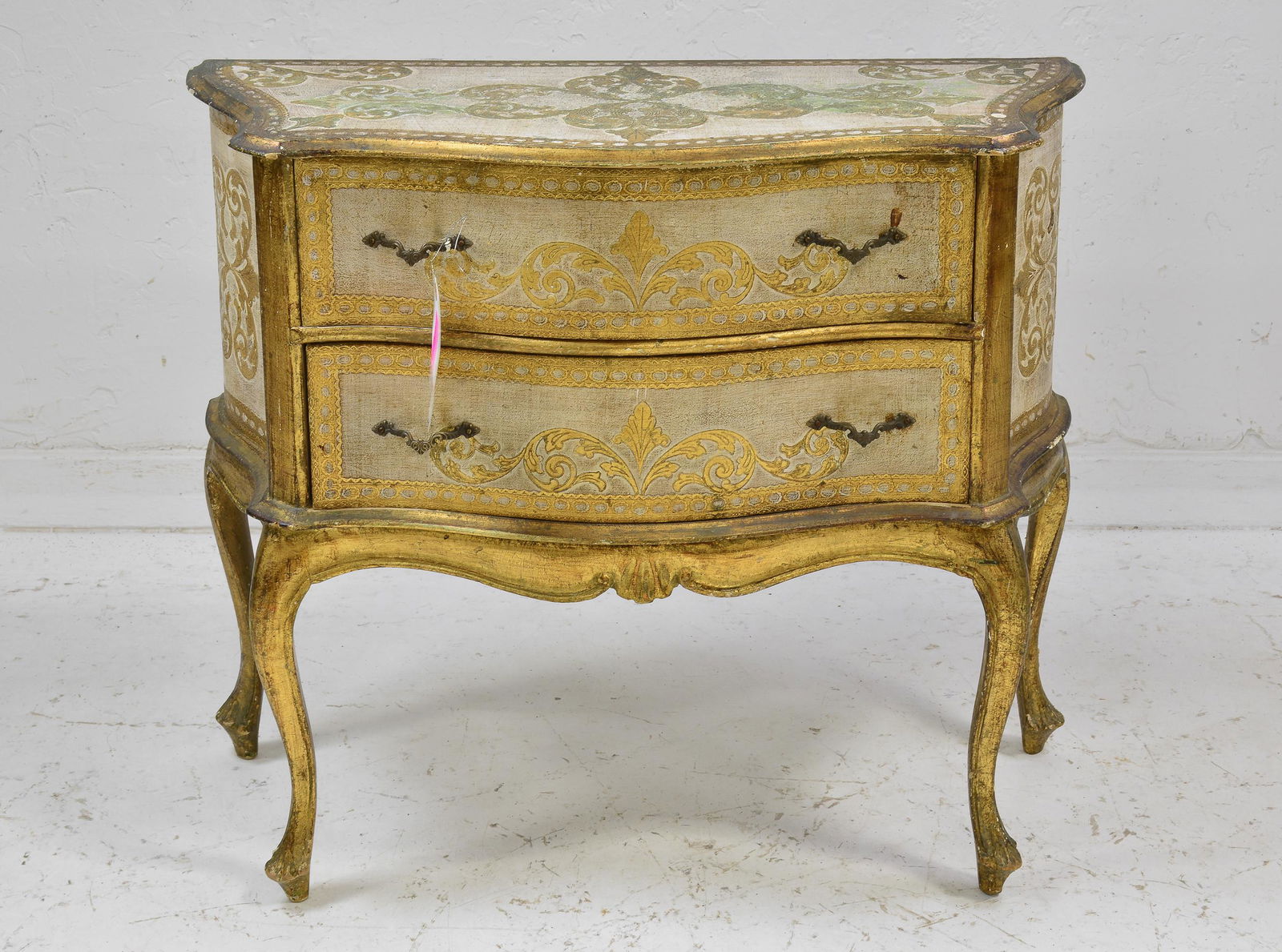 Florentine 2 drawer Chest White and Gold (1 of 4)