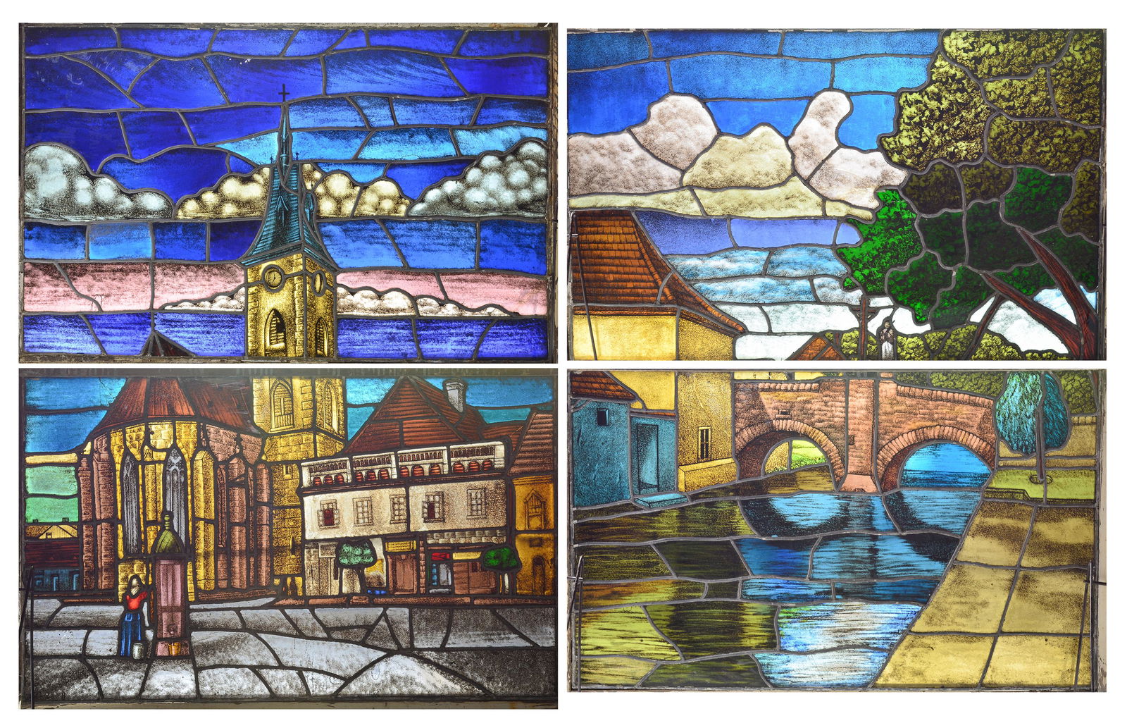 4 Stained Glass Windows - 2 Scenes (1 of 6)