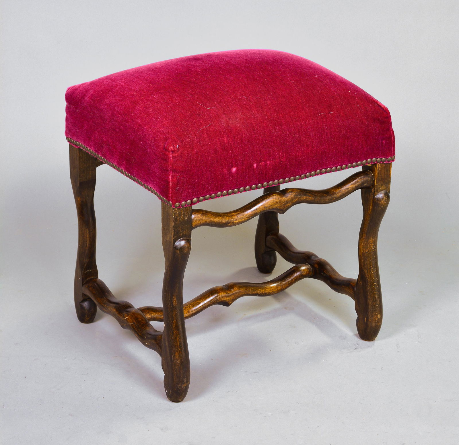 French Mouton Upholstered Stool (1 of 2)