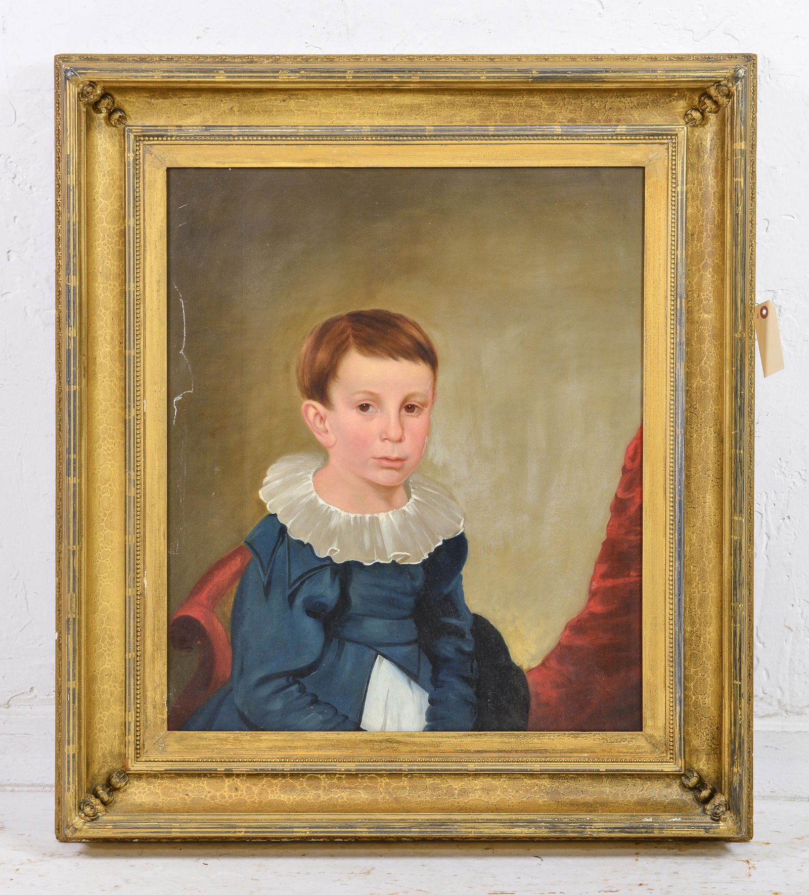 Gold Gilt Framed Oil On Board Portrait - Boy (1 of 3)