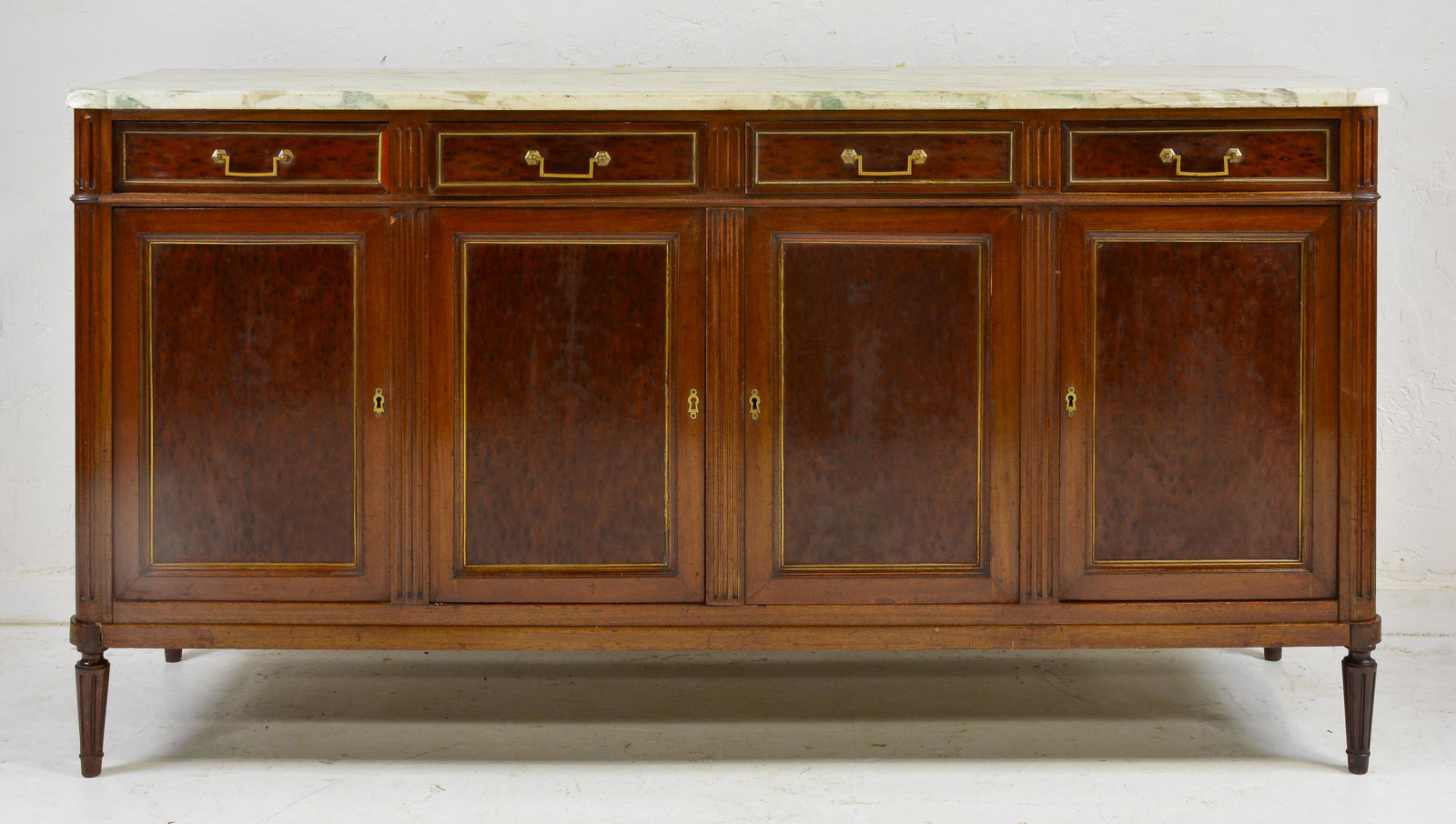 Louis XVI Style Marble Top Mahogany Sideboard (1 of 6)