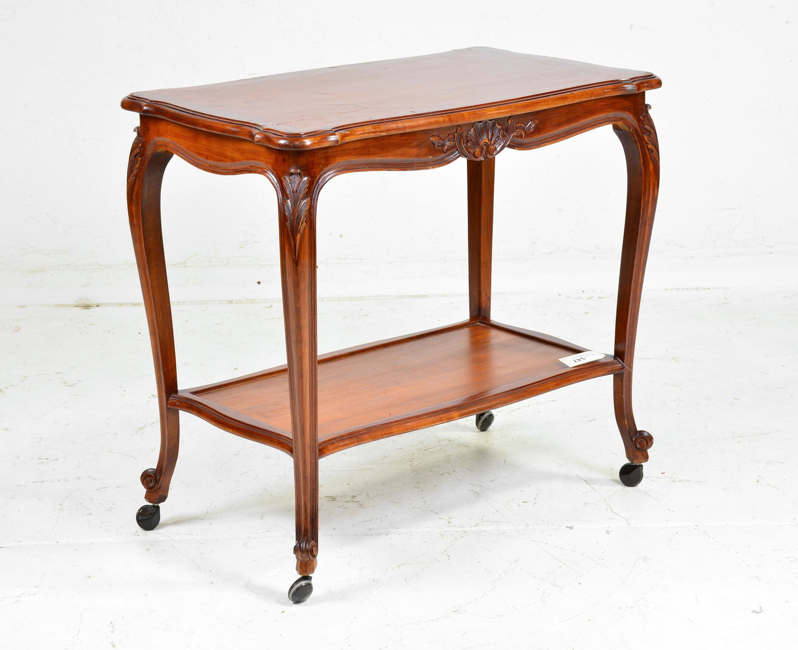 Louis XV Style 2 Tier Trolley / Cart in Cherry (1 of 6)