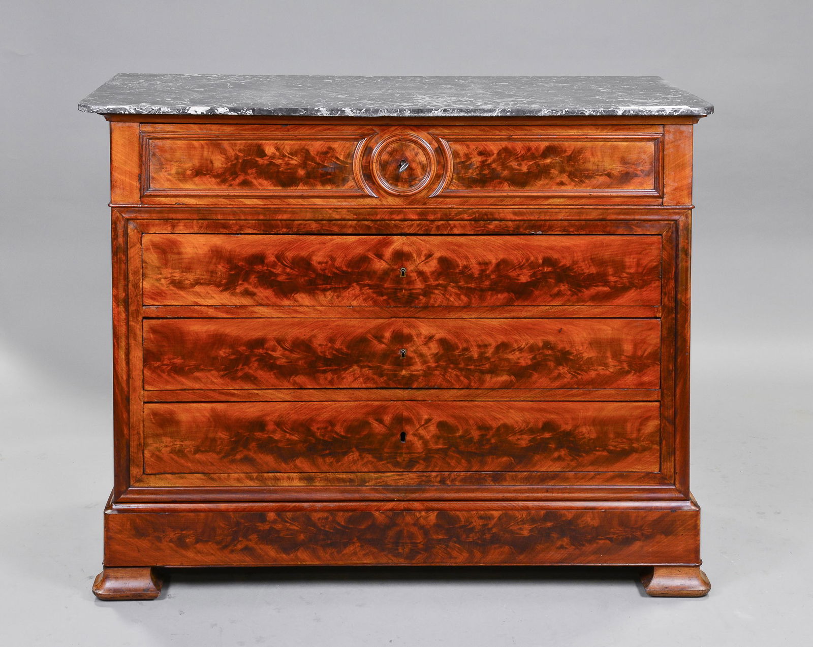 Louis Philippe Style Marble Top 5 Drawer Chest (1 of 5)