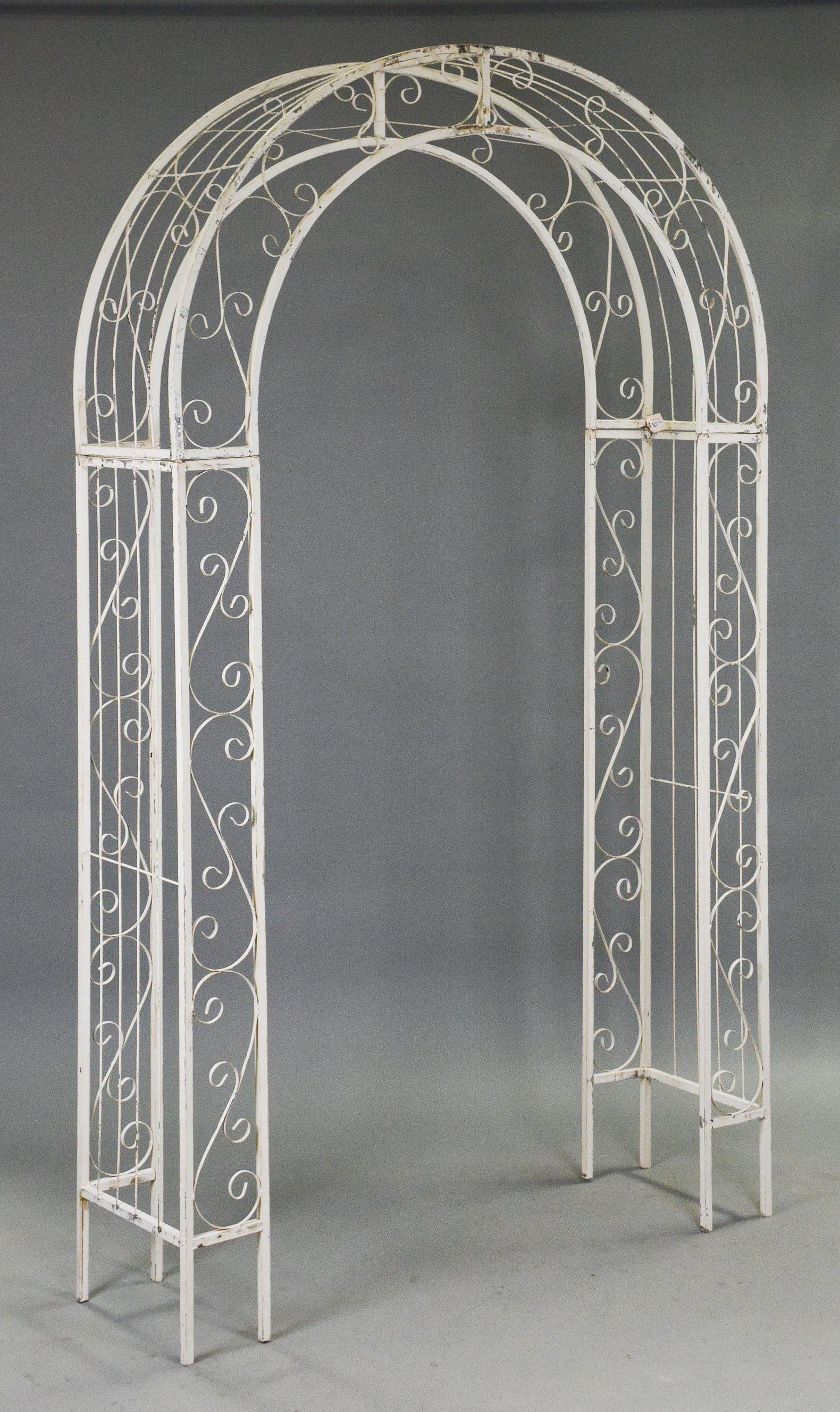 Large White Painted Iron Dome Top Arch / Arbor (1 of 2)