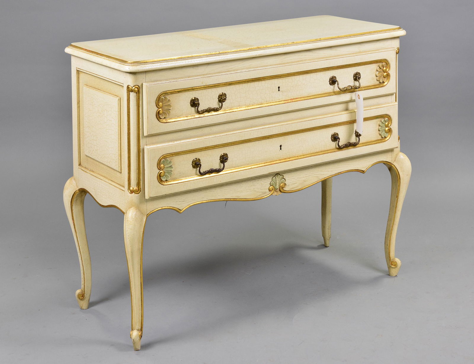 Louis XV Style Painted 2 Drawer Chest (1 of 4)