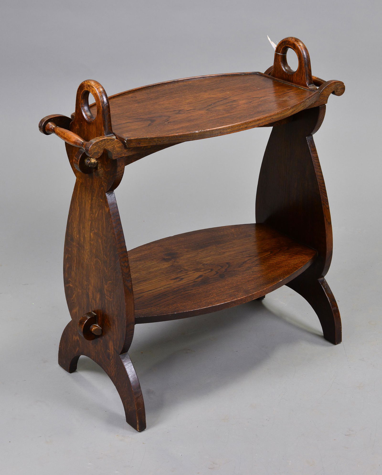 French Oak 2 Tier Table / Stand (1 of 3)