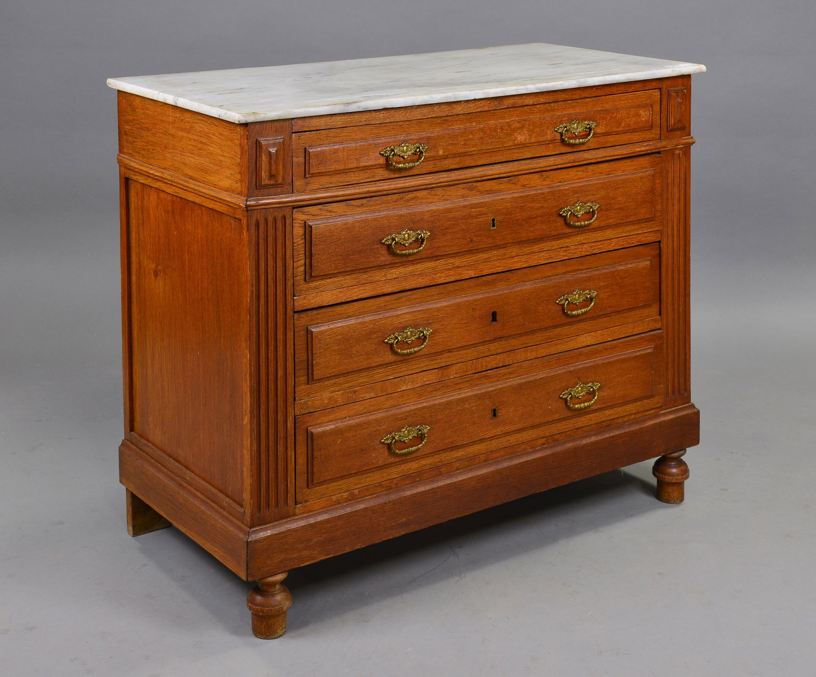 French Marble Top 4 Drawer Chest / Commode (1 of 4)