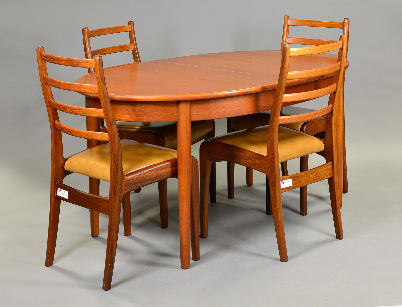 Mid Century Oval Teak Dining Table & 4 Chairs (1 of 6)