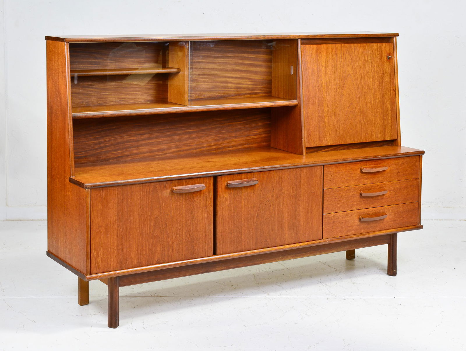 Mid Century Modern Drop Front Locking Cocktail Cabinet (1 of 5)